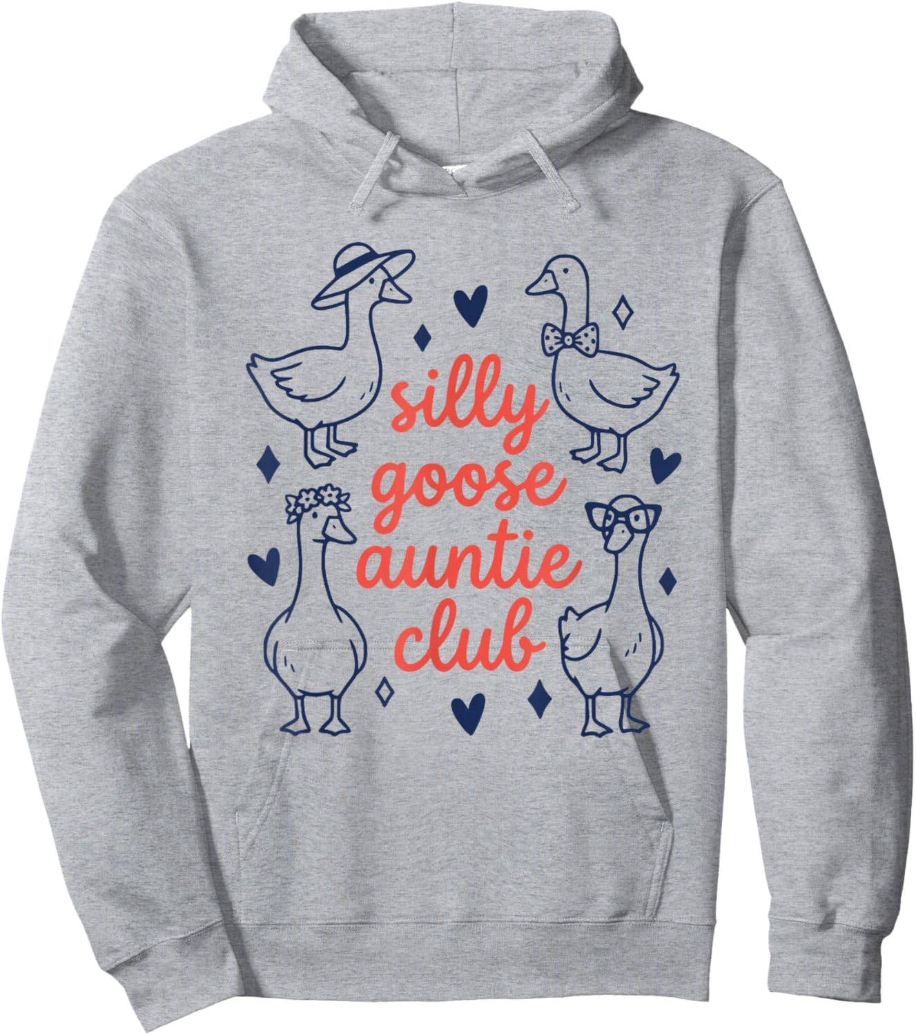 Silly Goose Auntie Club Family Fun Aunt Day Hoodie - Hoodie | Ash
