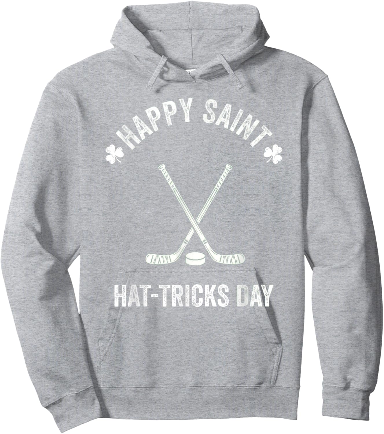Hockey St Patricks Day Boys Men Shamrock Hockey Hoodie - Hoodie | Ash