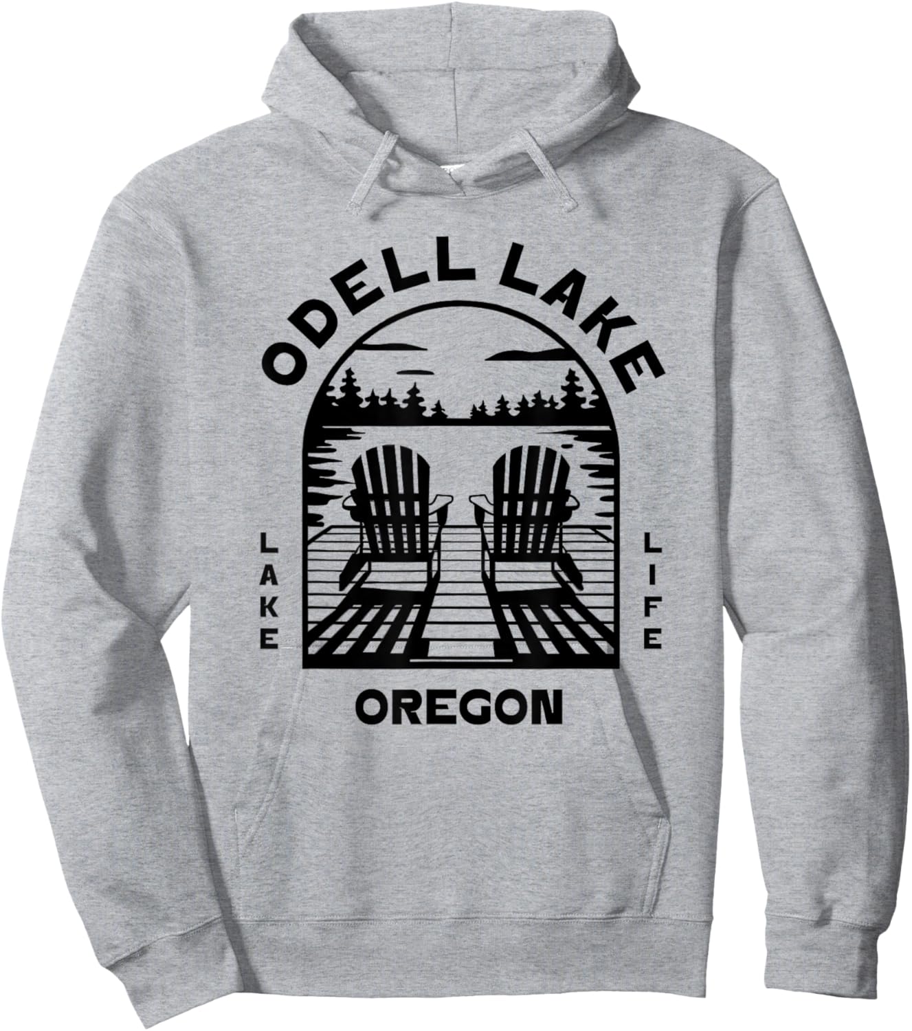 Odell Lake Oregon Outdoors Vintage Hoodie - Hoodie | Ash