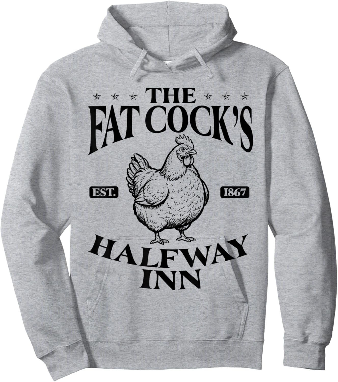 The Fat Cock's Halfway Inn Funny Pub Hoodie - Hoodie | Ash