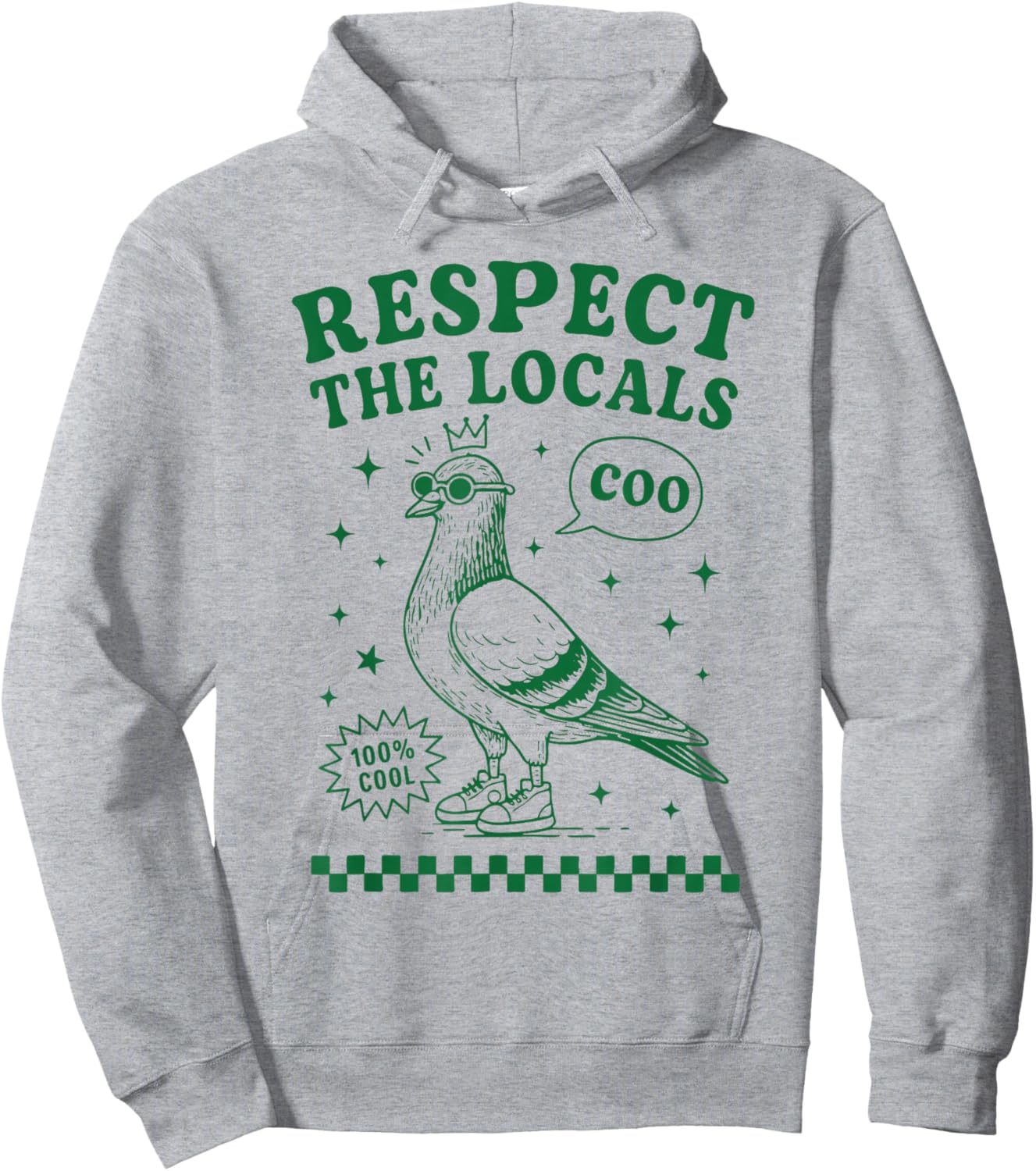 Respect The Locals Pigeon Hoodie - Hoodie | Ash