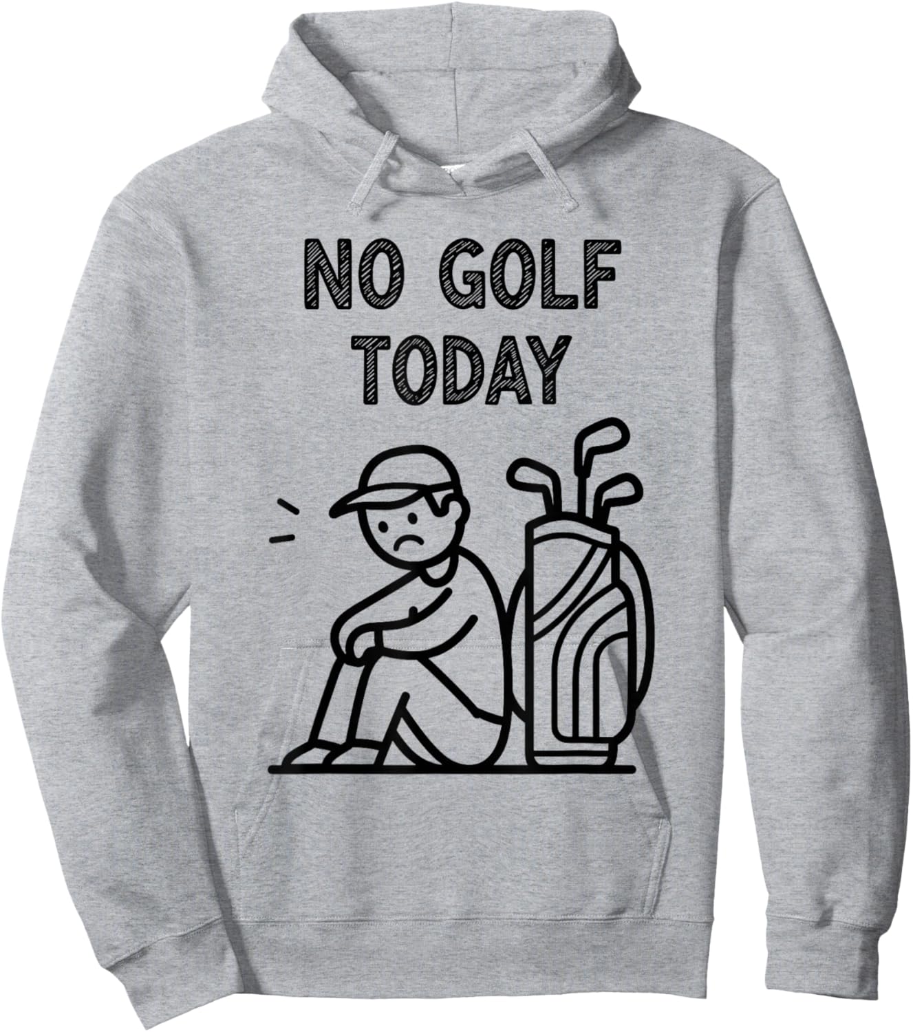 No Golf Today Funny Sad Golfer Women and Kids Hoodie - Hoodie | Ash