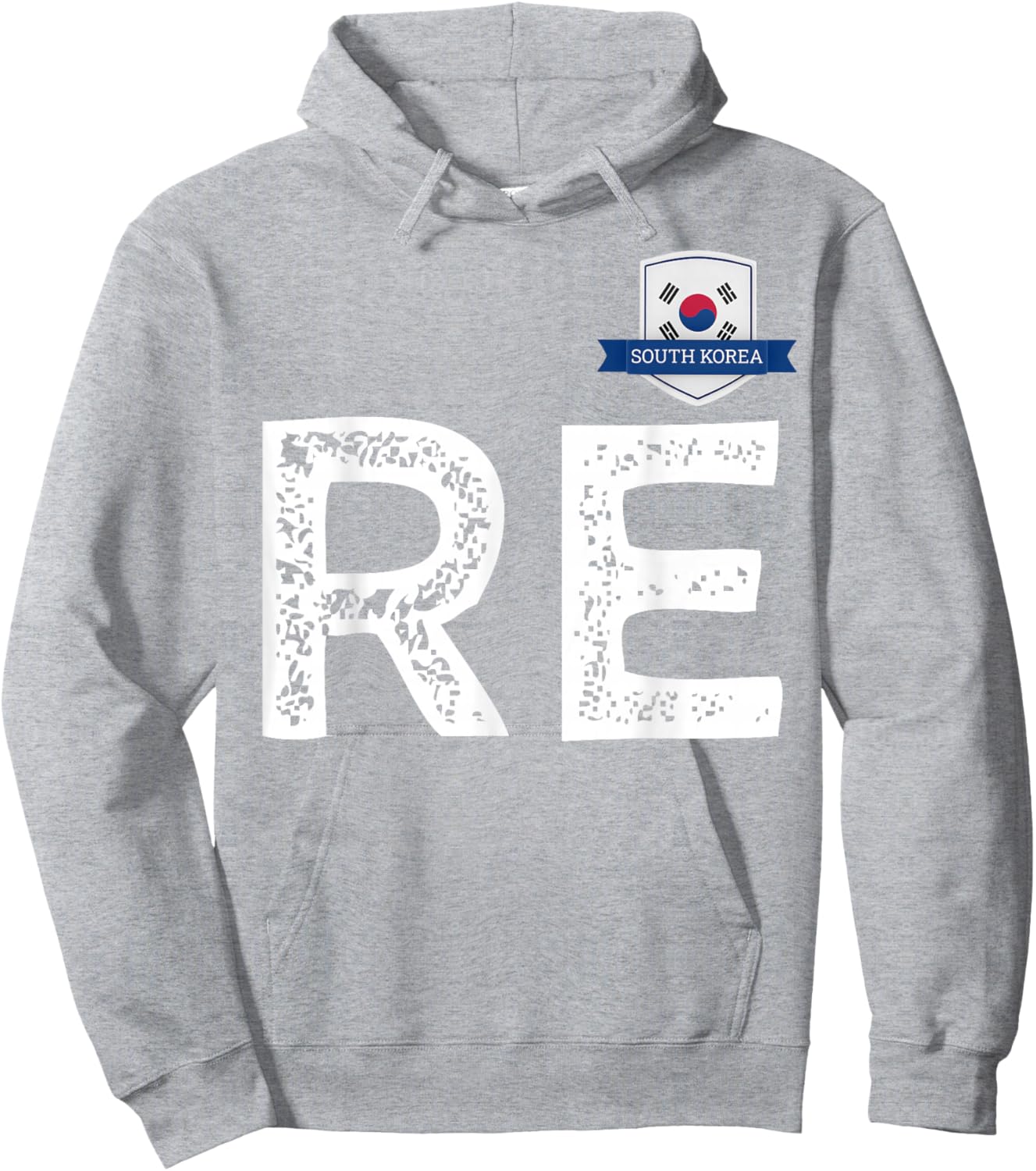 South Korea Human-Flag Letter RE South Korea Hoodie - Hoodie | Ash