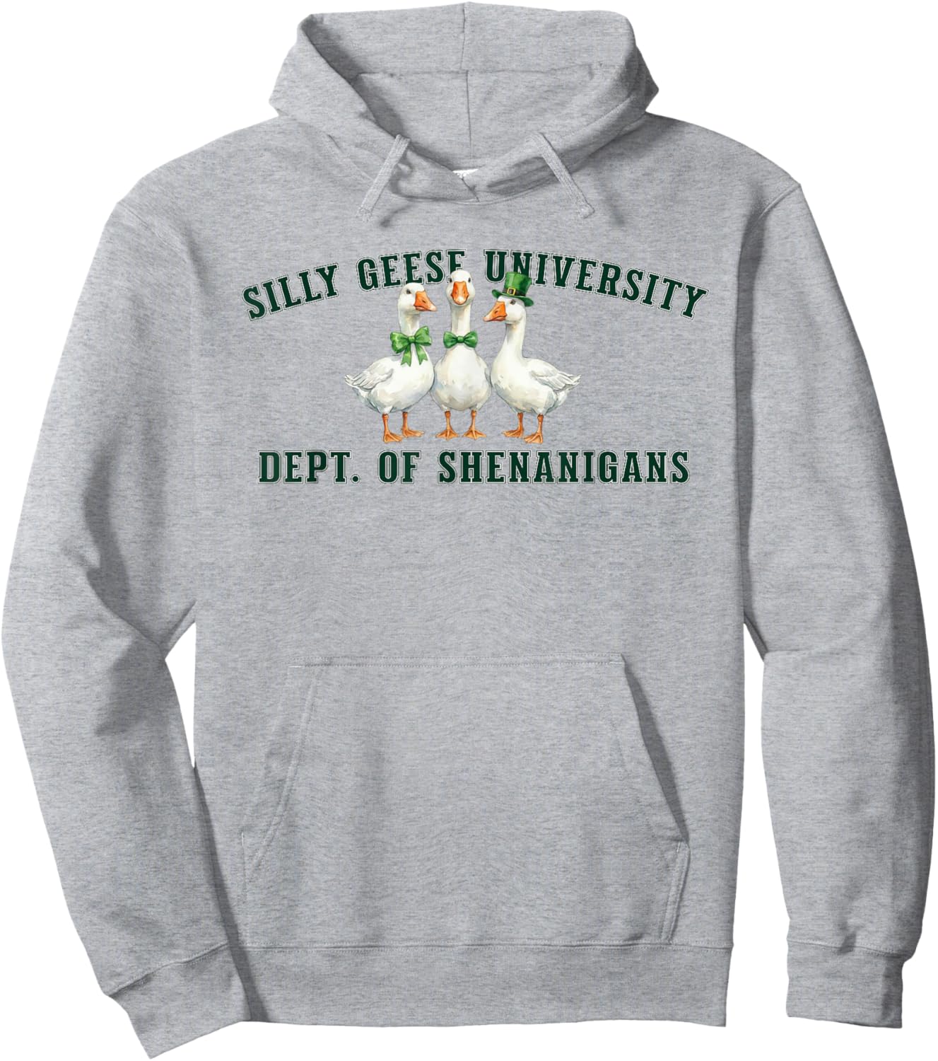 Silly Geese St Patricks Day Funny Shenanigans Hoodie - Hoodie | Ash