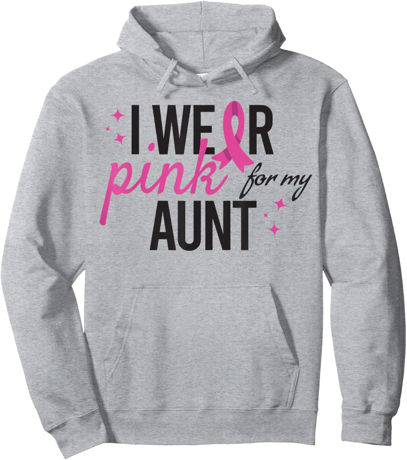 I Wear Pink for My Aunt Breast Cancer Awareness Hoodie - Hoodie | Ash