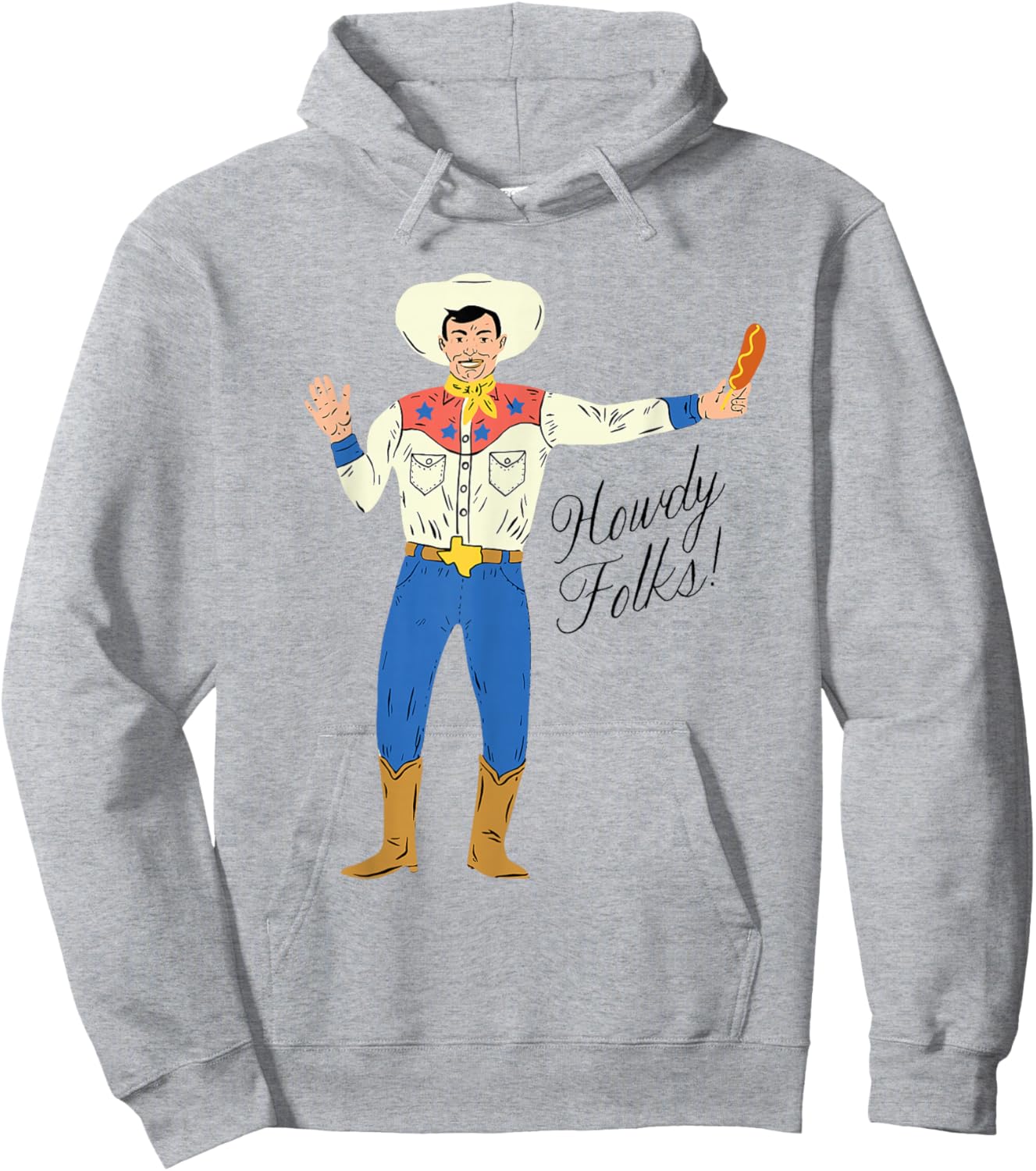 Howdy Folks Big Tex, State Fair of Texas Outfit Hoodie - Hoodie | Ash