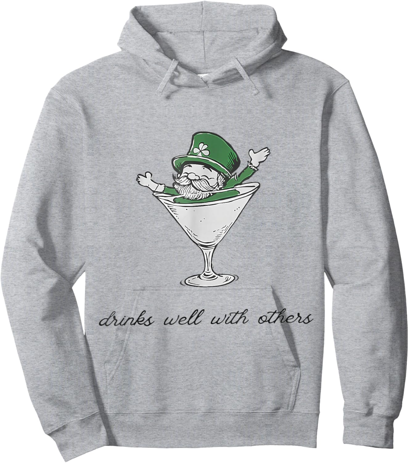 Leprechaun Martini Cocktail St Patrick's Day Hoodie - Hoodie | Ash