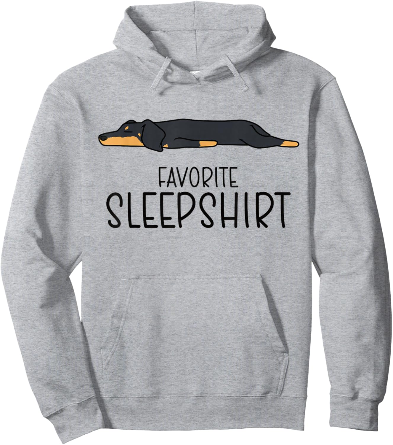 Favorite Dachshund Pajamas, Napping Dog Pajama Hoodie - Hoodie | Ash
