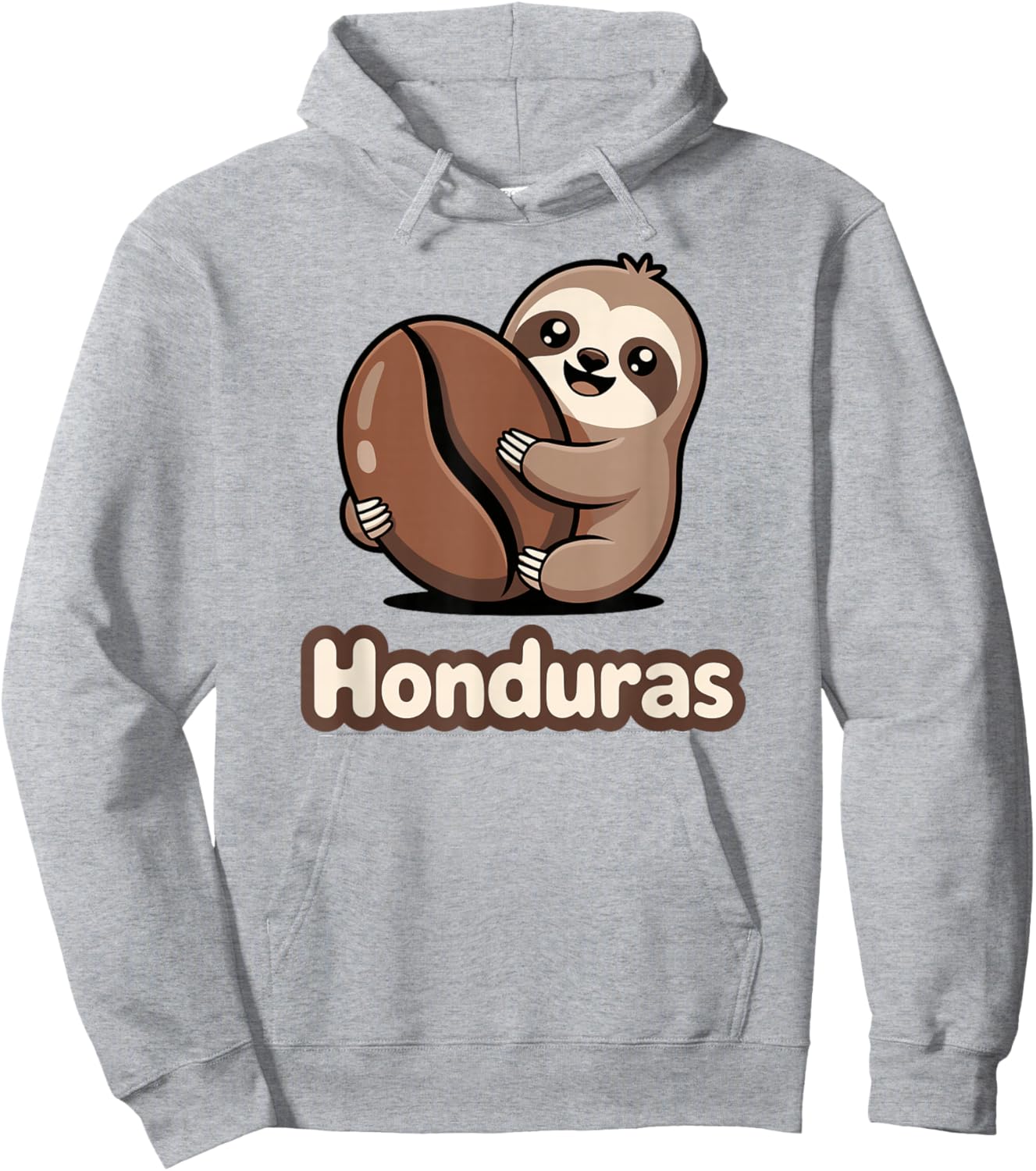 Cute Honduras Sloth Hugging Coffee Bean Hoodie - Hoodie | Ash