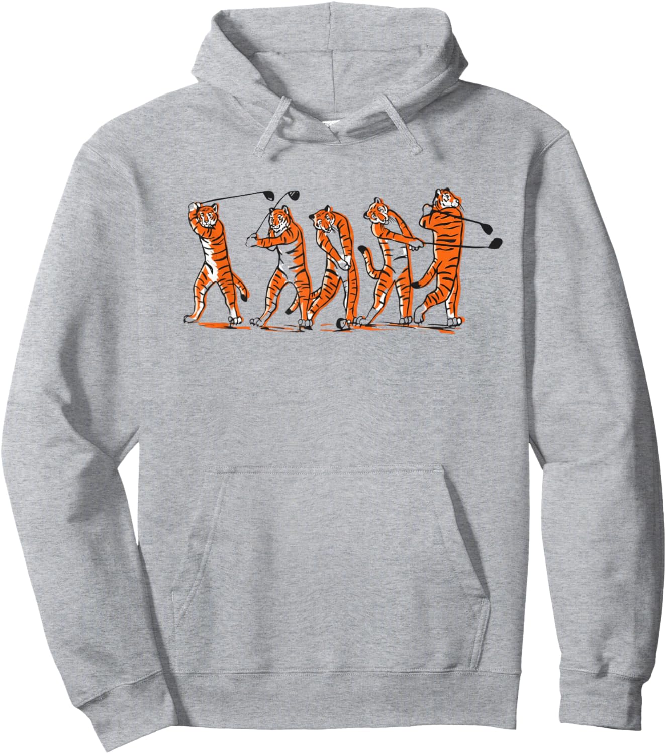 Tiger Swinging Golf Design Hoodie - Hoodie | Ash