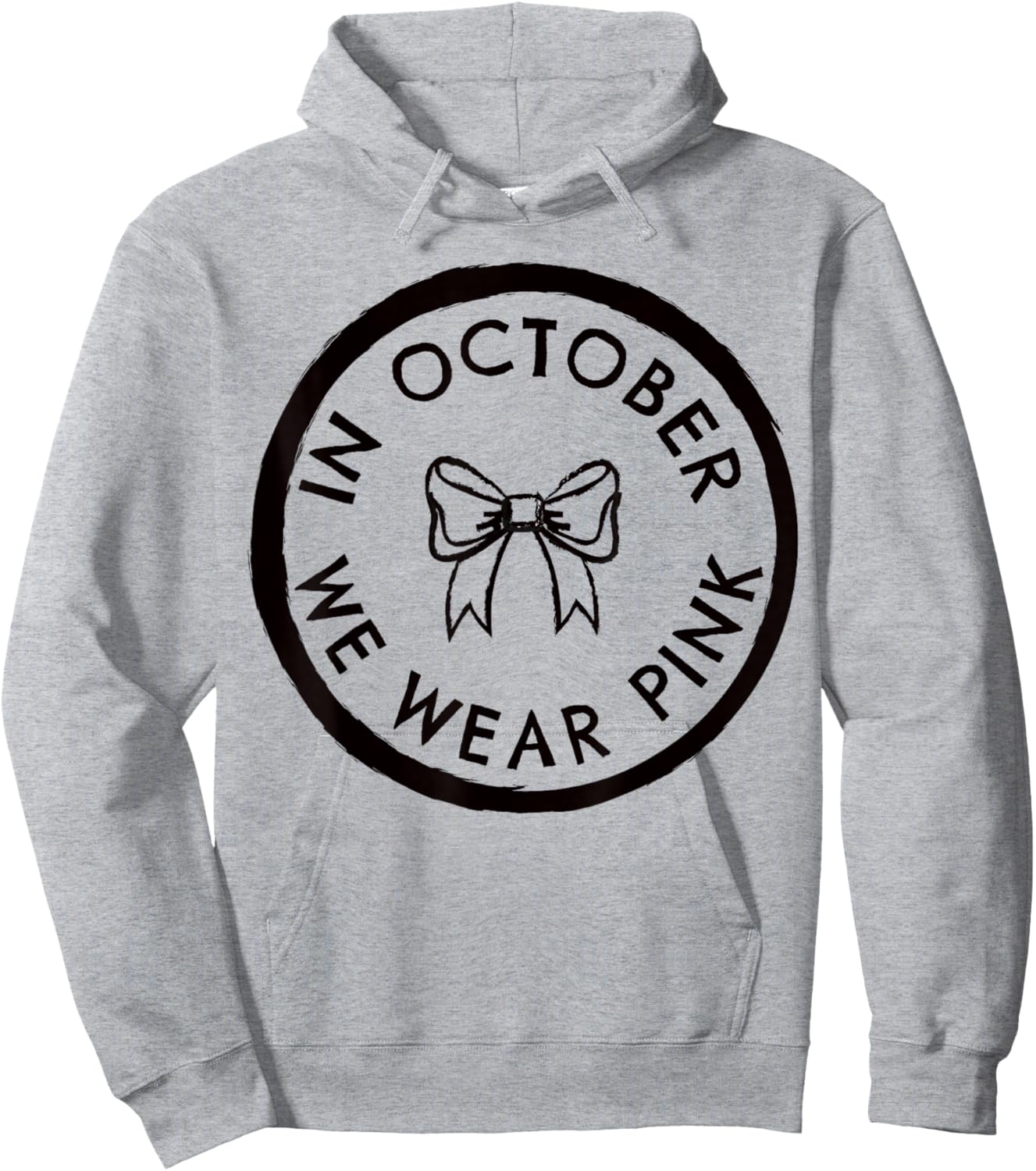 Coquette Bow in October We Wear Pink Out Hoodie - Hoodie | Ash