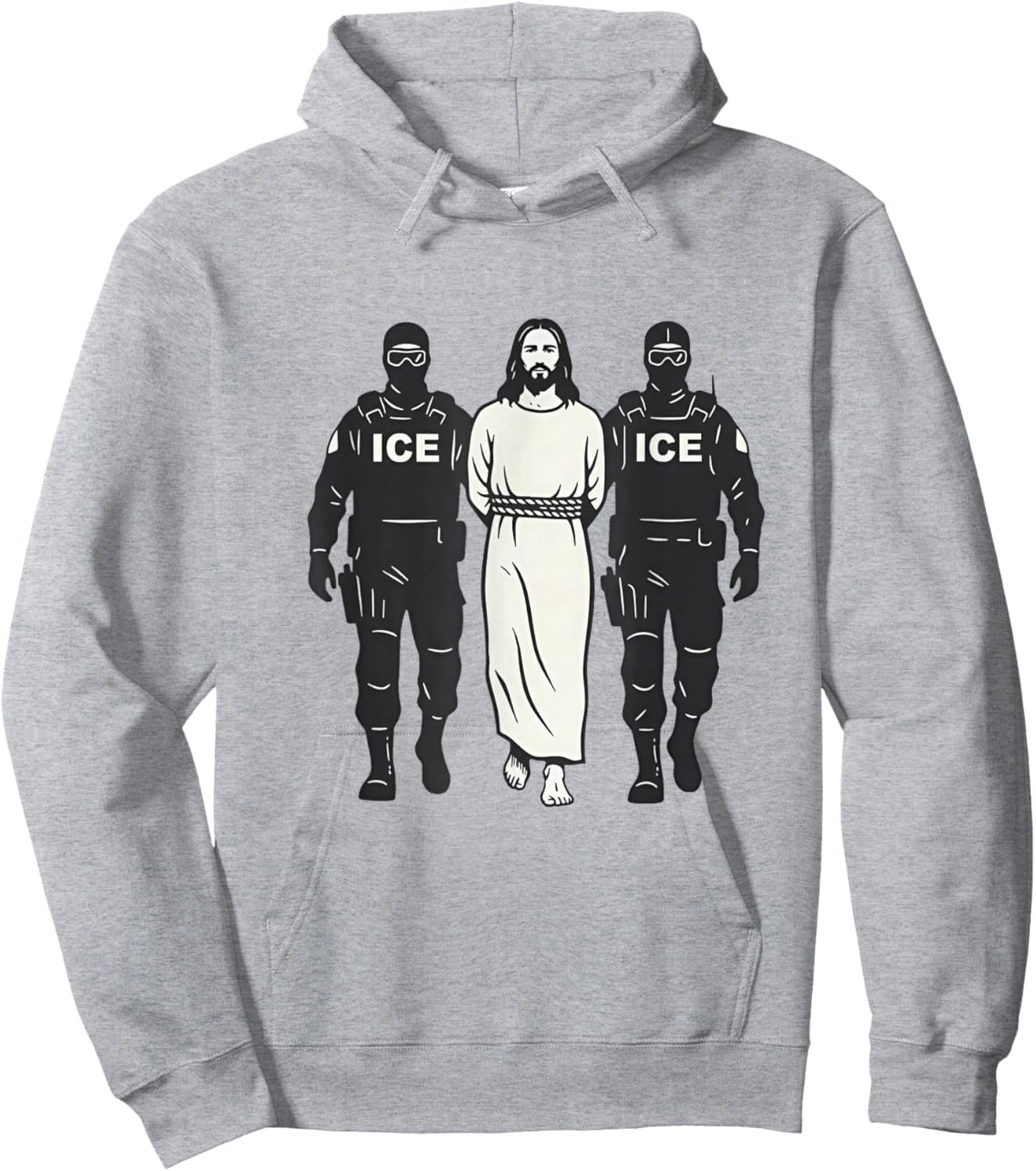 Anti ICE Jesus Arrested Parody Hoodie - Hoodie | Ash