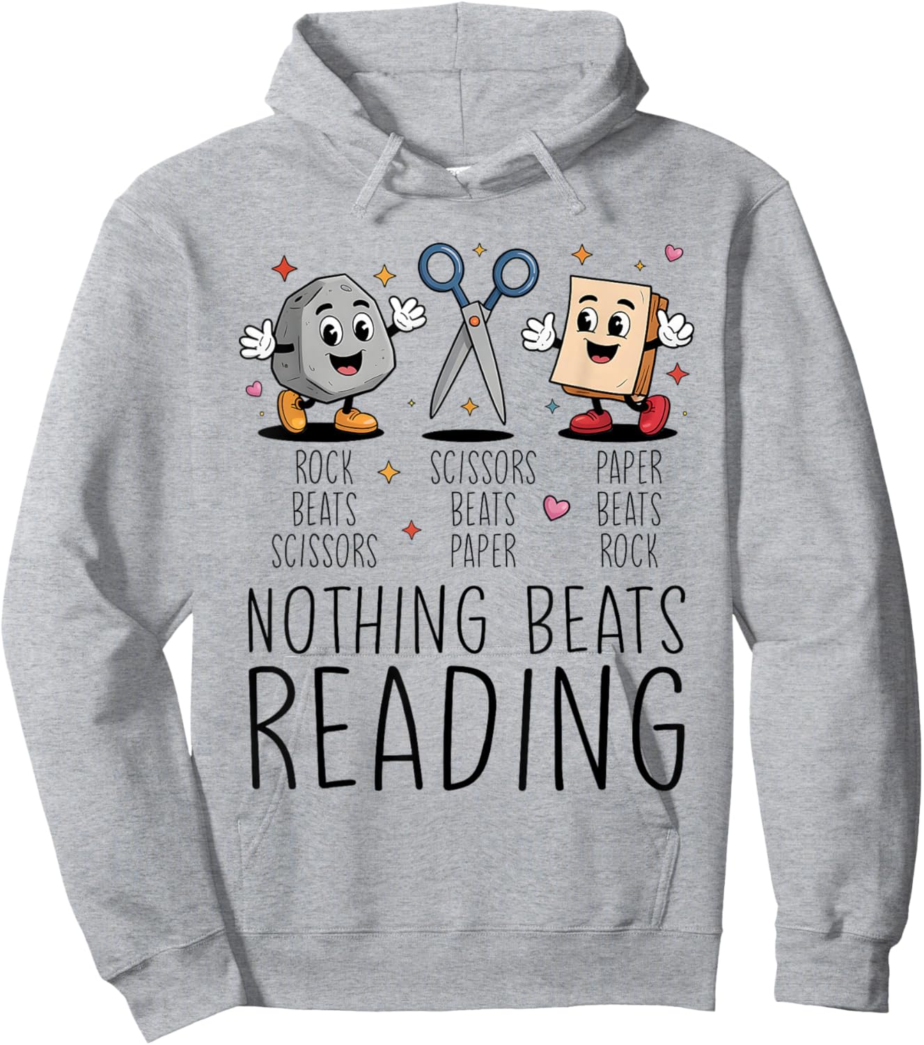 Nothing Beats Reading Rock Paper Scissors Hoodie - Hoodie | Ash