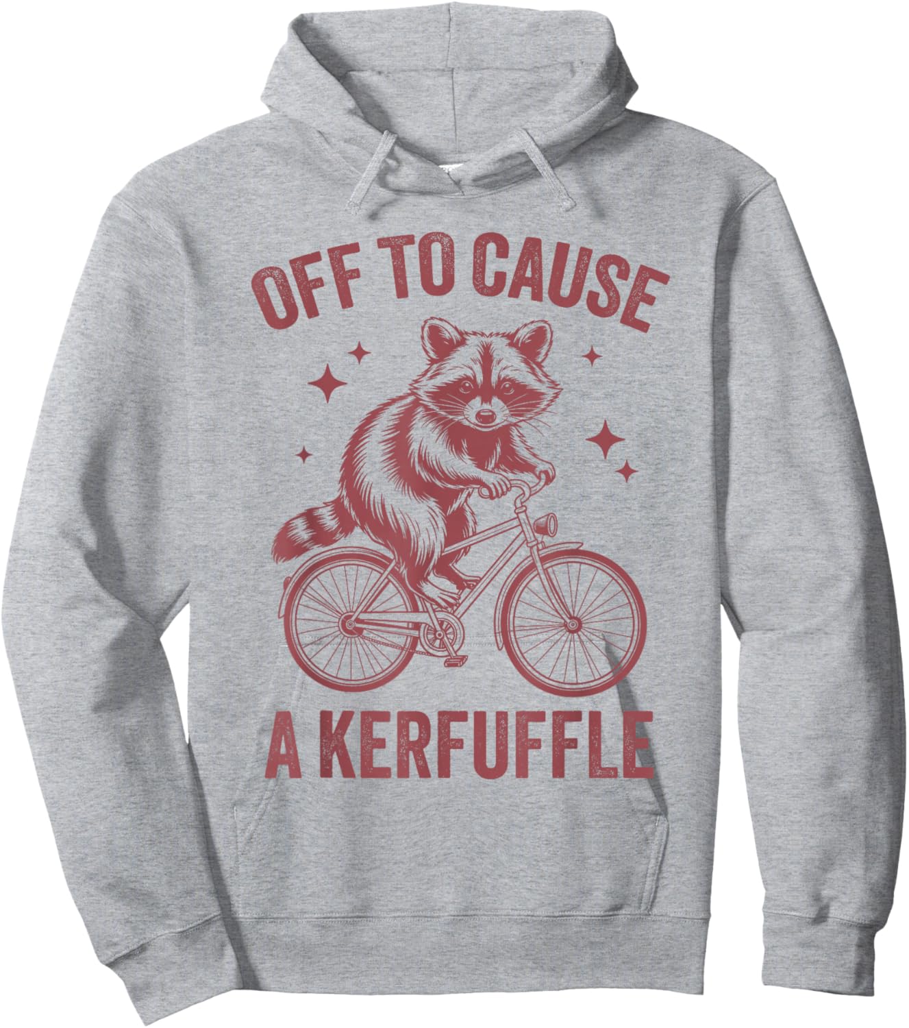 Off to Cause A Kerfuffle Raccoon Funny Quote Hoodie - Hoodie | Ash
