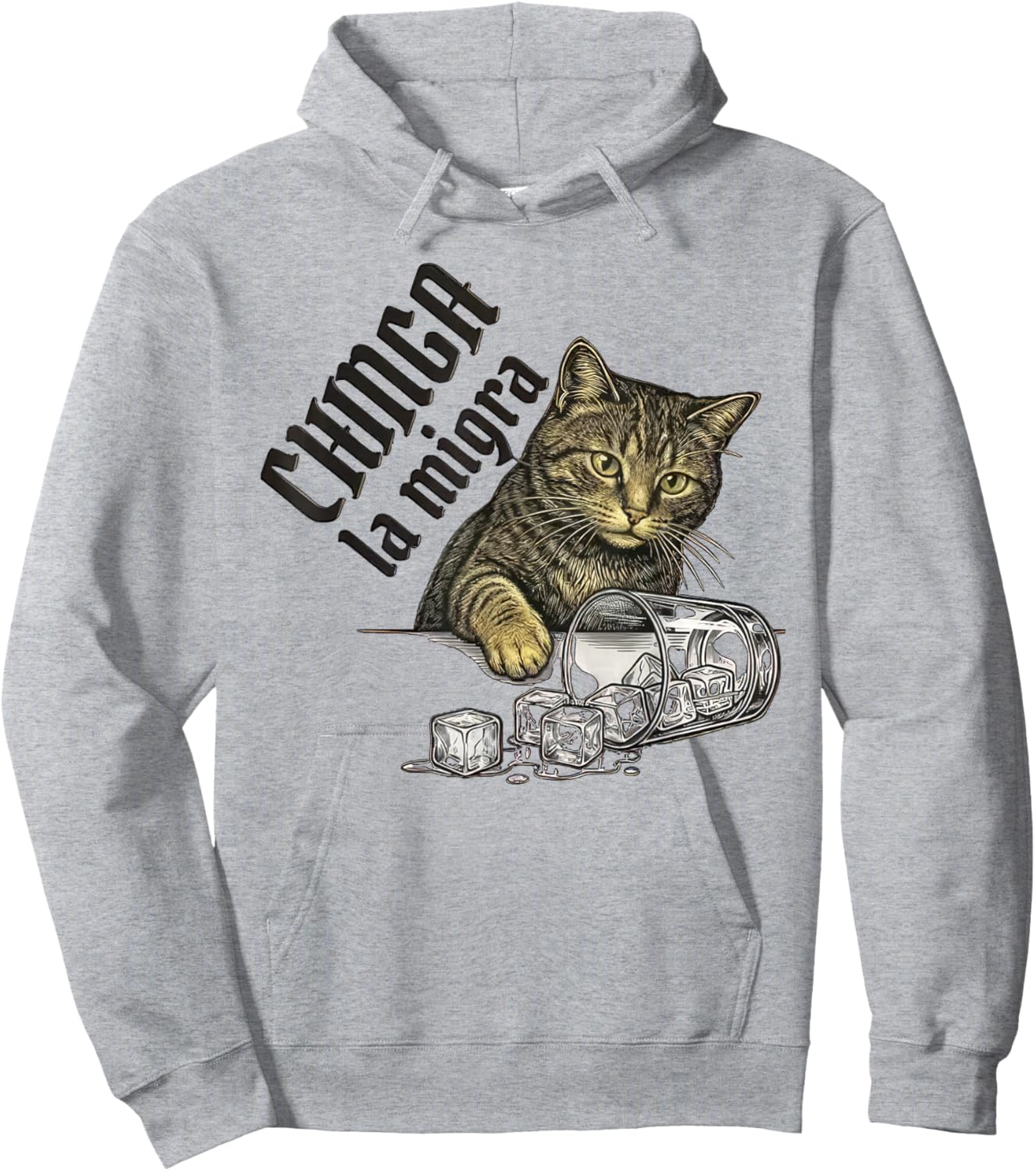 Vintage Chinga La Migra Cat Women Hoodie - Hoodie | Ash