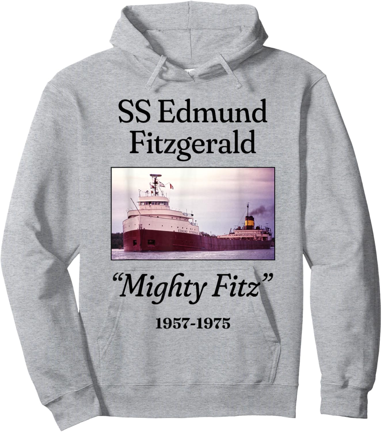 SS Edmund Fitzgerald Mighty Fitz Hoodie - Hoodie | Ash