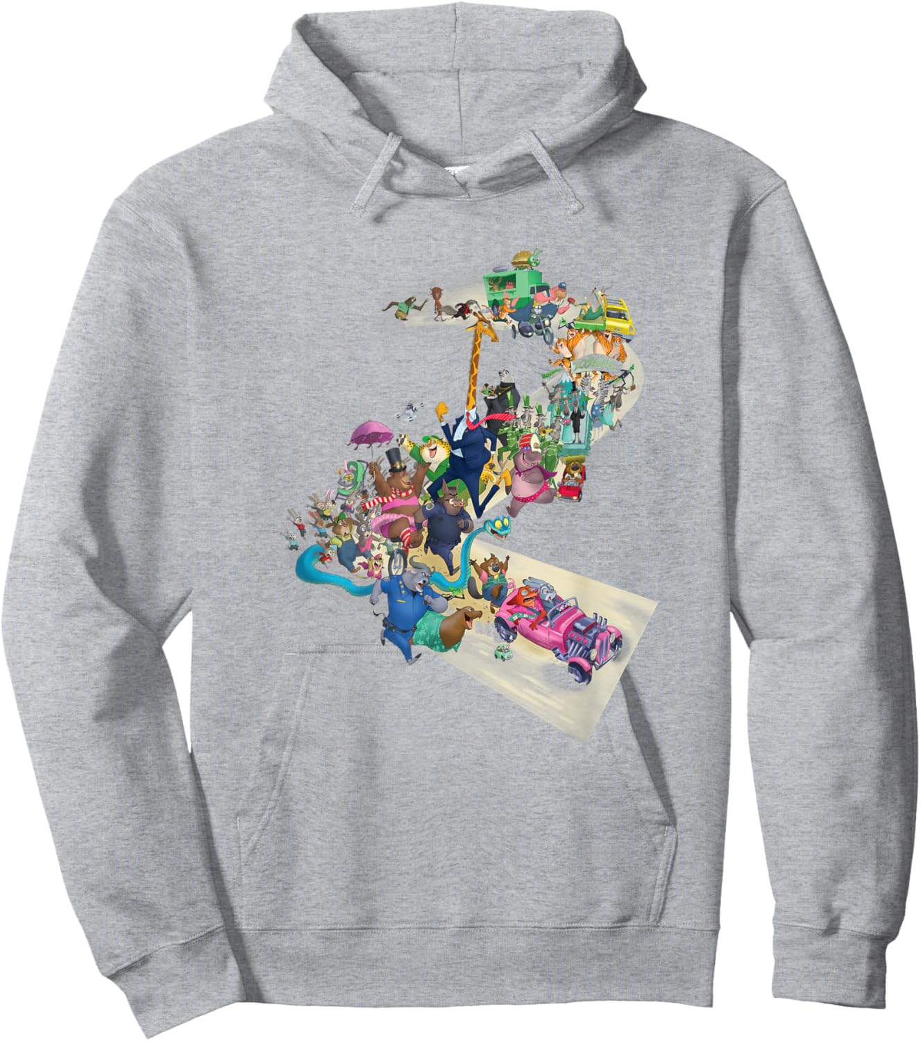 Disney Zootopia 2 Huge Parade Character Mashup Hoodie - Hoodie | Ash