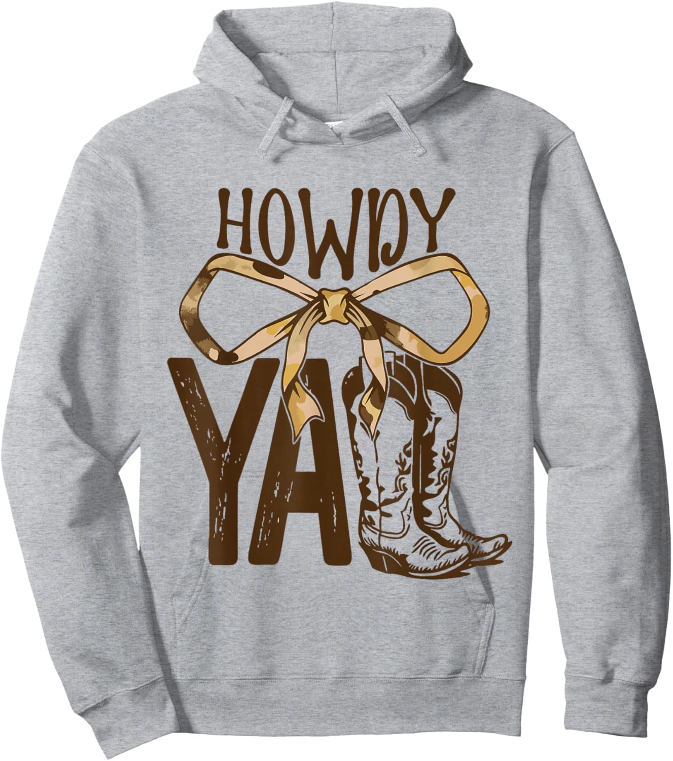 Howdy Y’All Cute Cowgirl Boots Southern Charm Hoodie - Hoodie | Ash