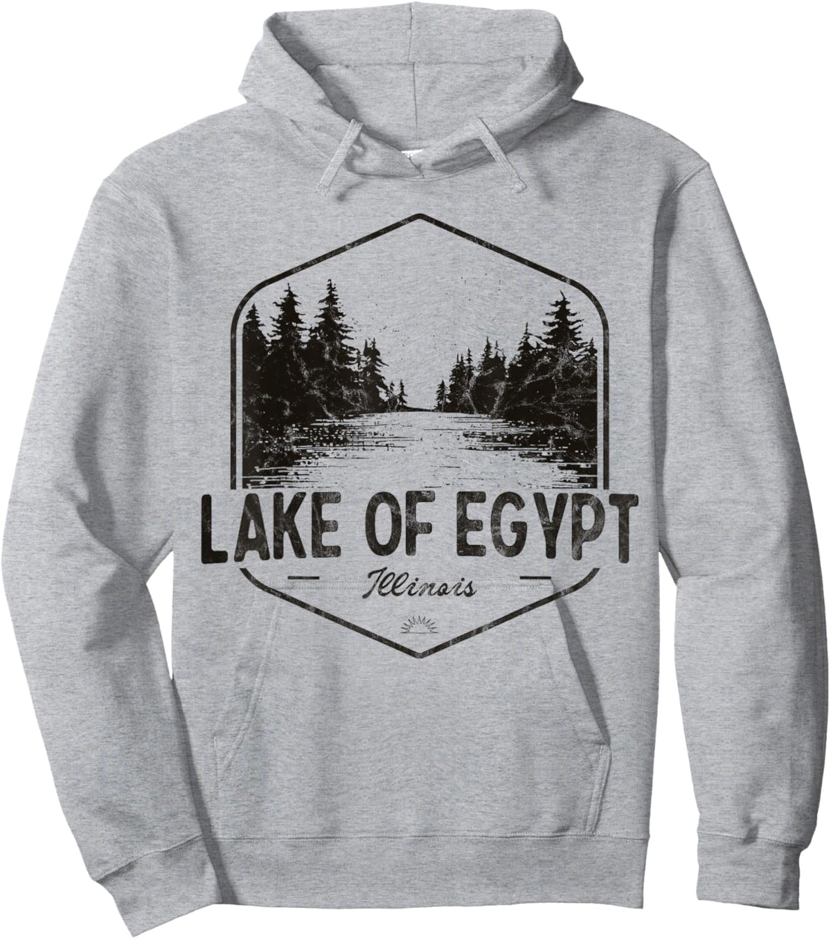 Lake of Egypt Illinois Outdoors Vintage Hoodie - Hoodie | Ash