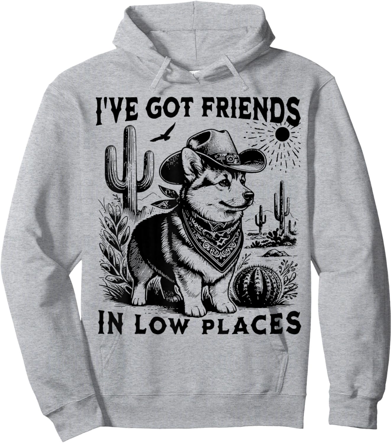 I've Got Friends in Low Places Funny Corgi Hoodie - Hoodie | Ash