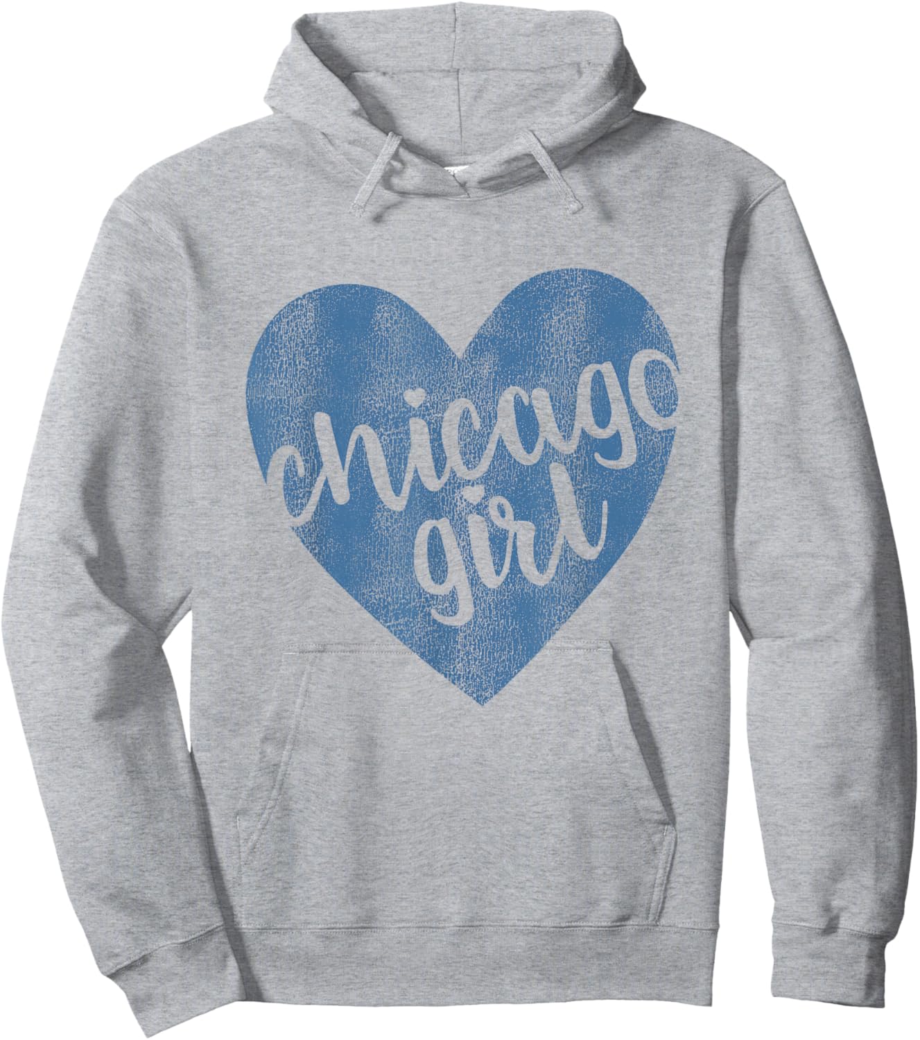 Retro Blue Chicago Souvenir Women Girls Hoodie - Hoodie | Ash
