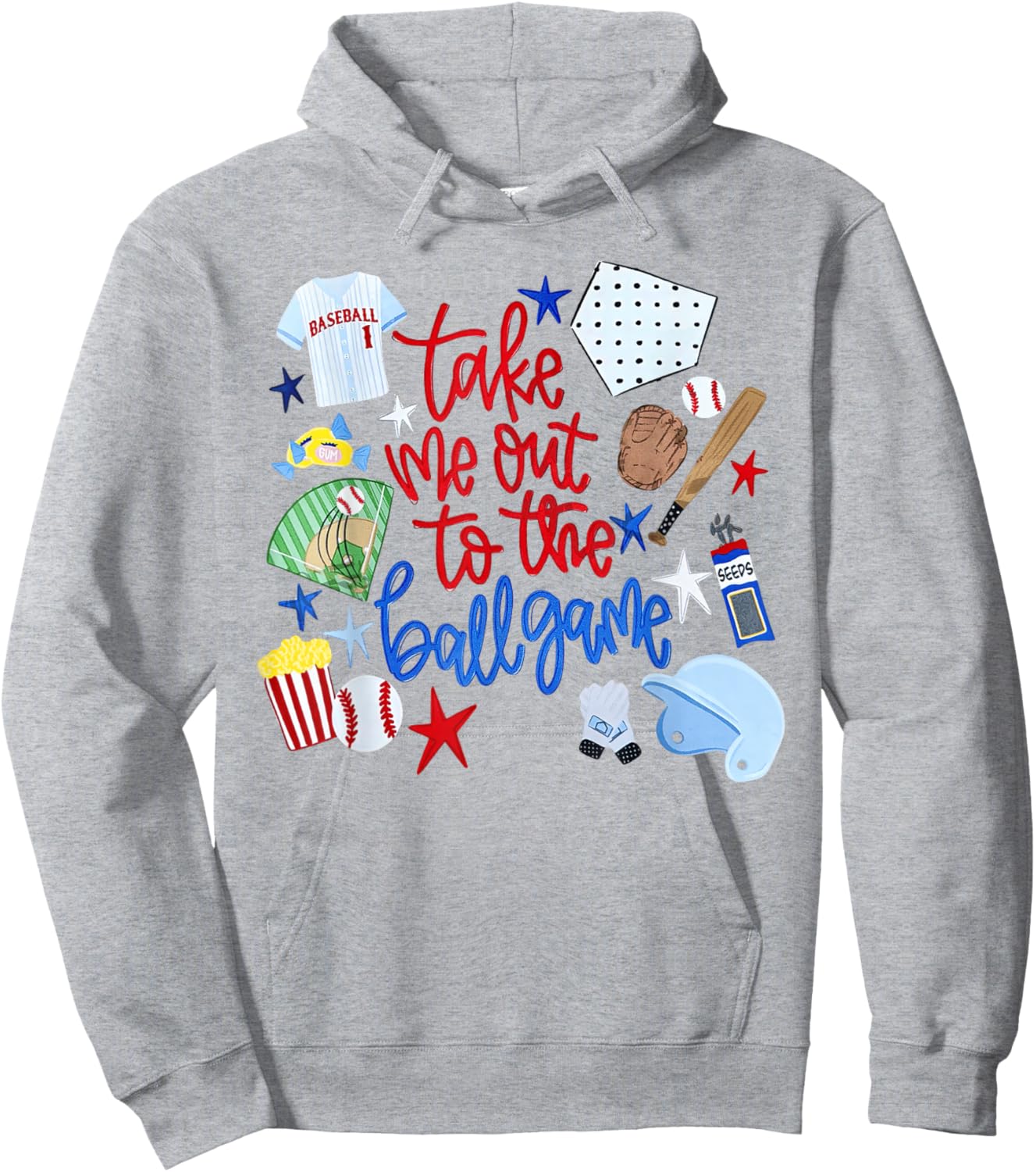 Take Me Out to The Ball Game Softball Baseball Hoodie - Hoodie | Ash