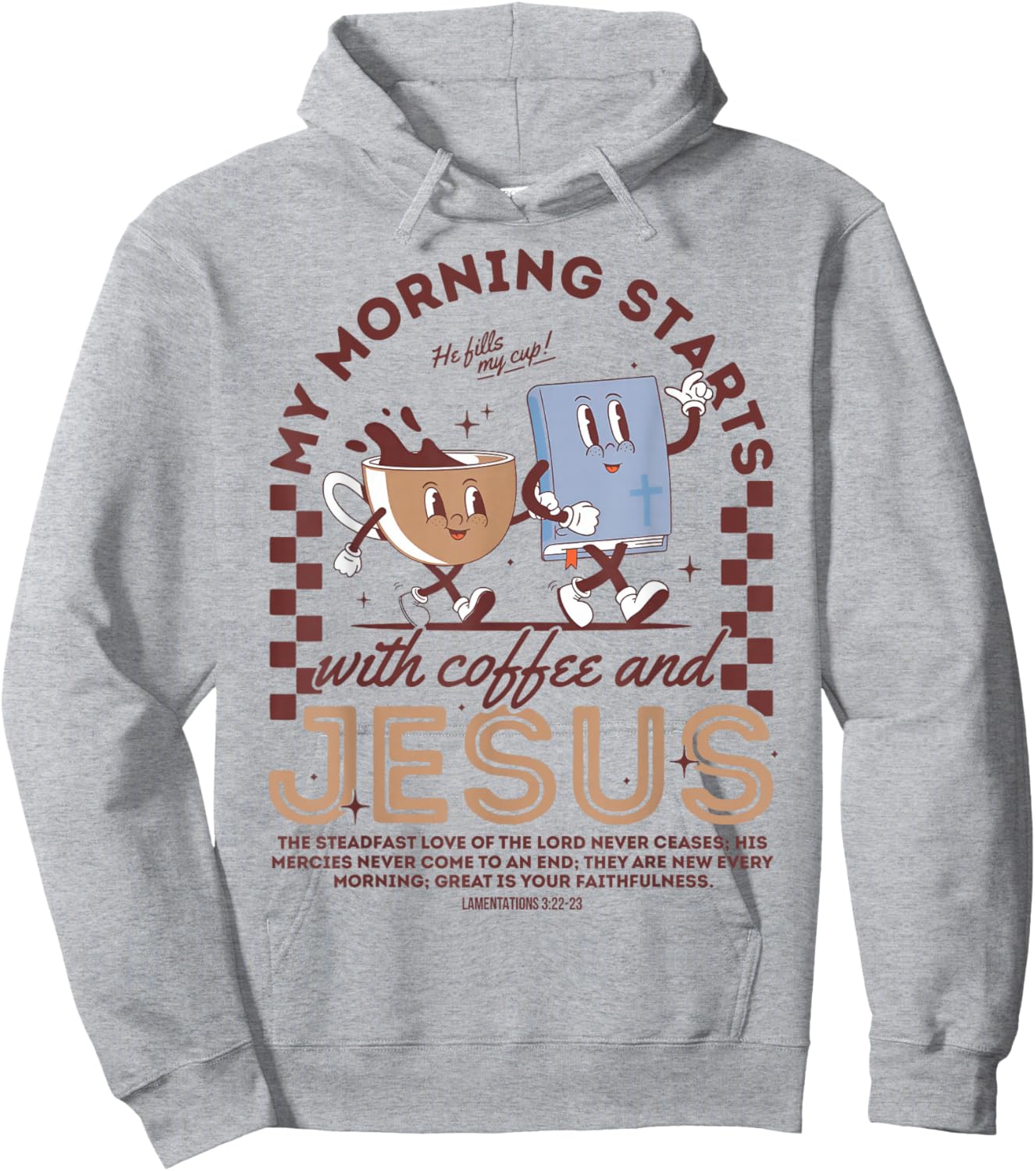 My Morning Starts with Coffee and Jesus Hoodie - Hoodie | Ash