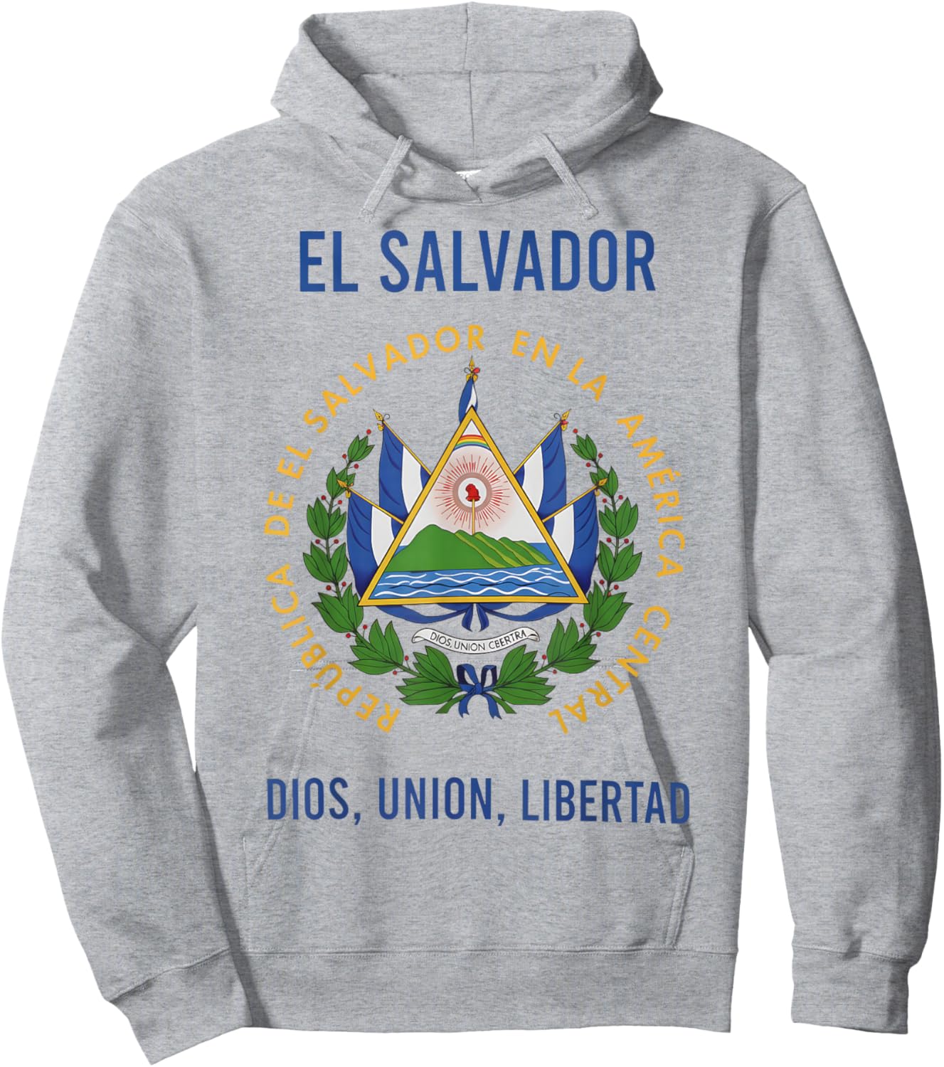 El Salvador Coat of Arms Motto Hoodie - Hoodie | Ash