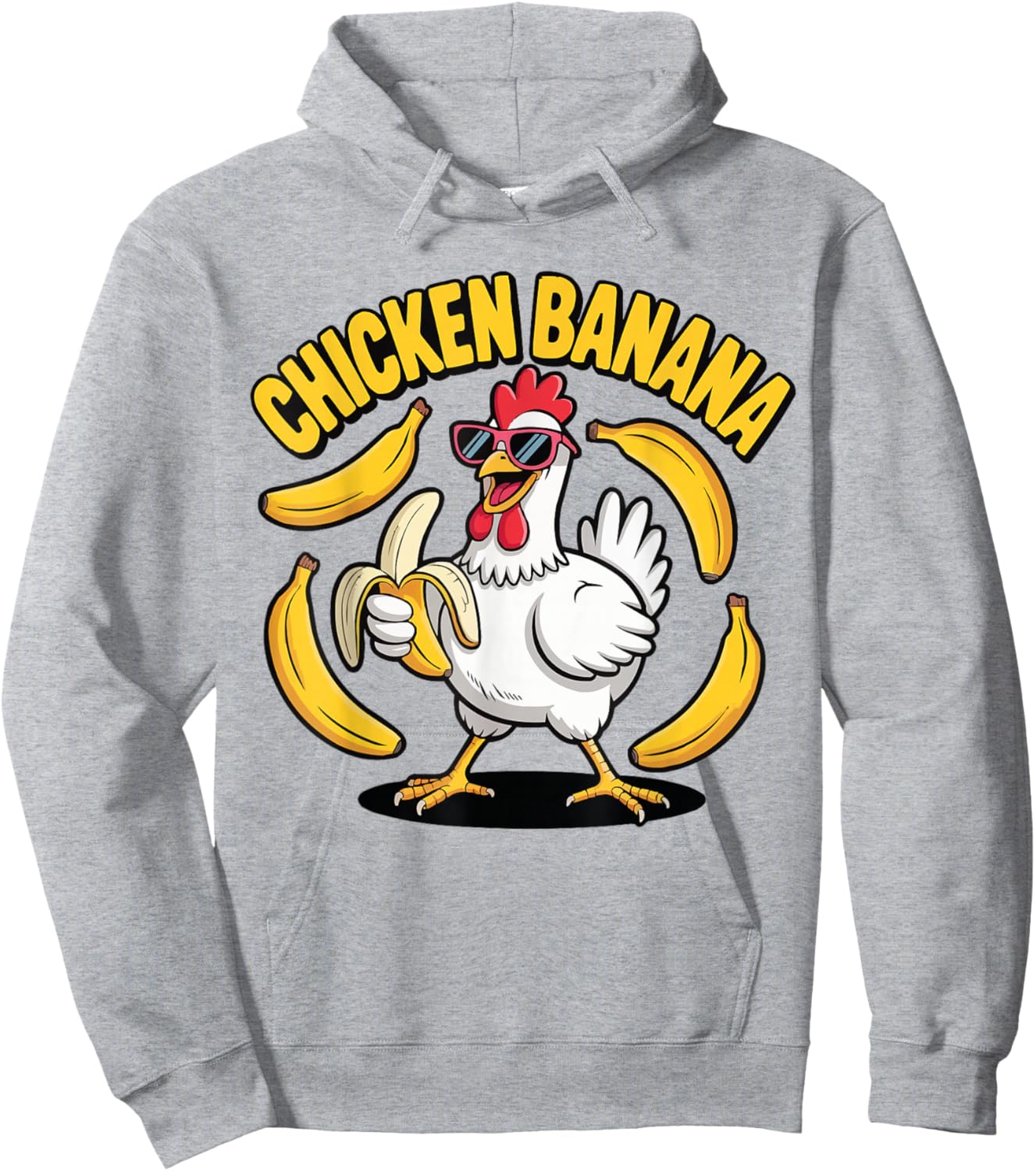 Funny Chicken Banana Men Women Kids Design Hoodie - Hoodie | Ash