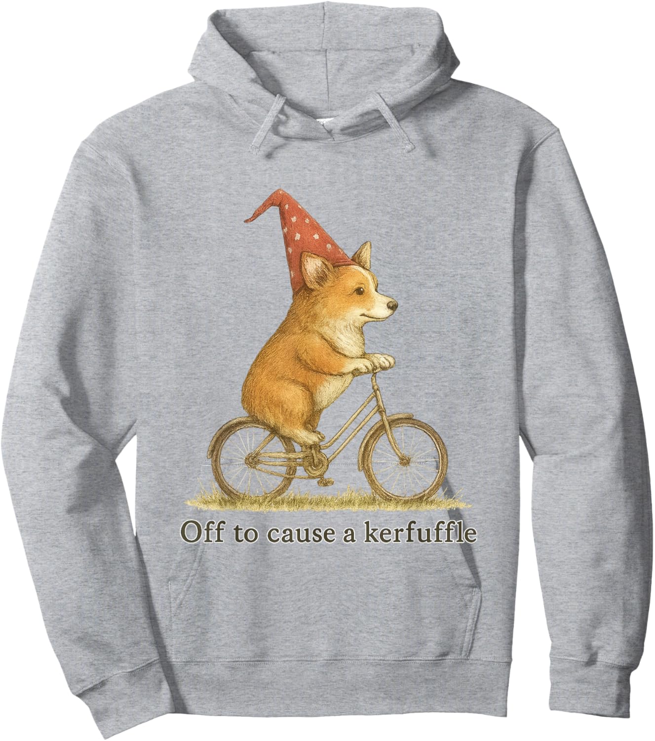 Off to Cause a Kerfuffle Funny Corgi Chaos Hoodie - Hoodie | Ash