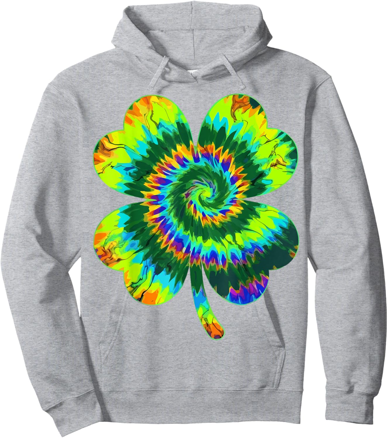 Tie Dye Shamrock St Patricks Day Hoodie - Hoodie | Ash