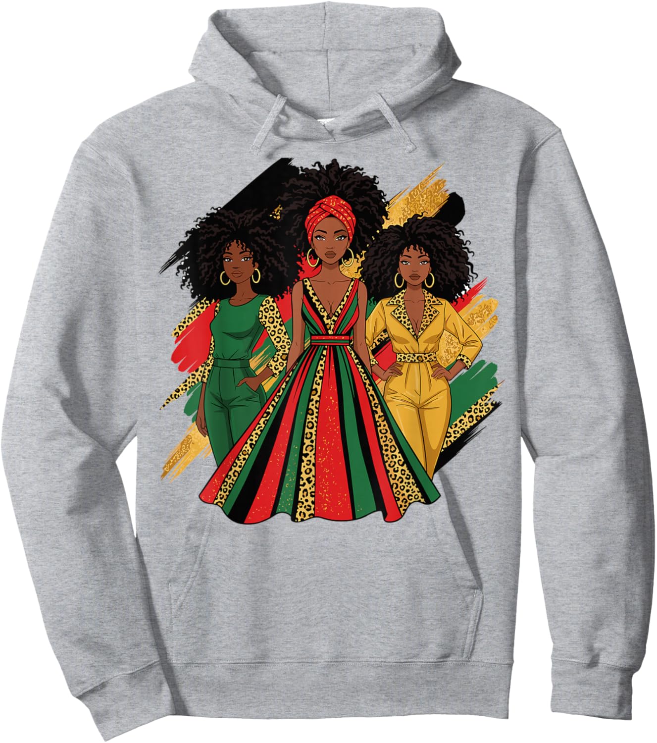 Black History Month Leopard Afro Queen Women Hoodie - Hoodie | Ash