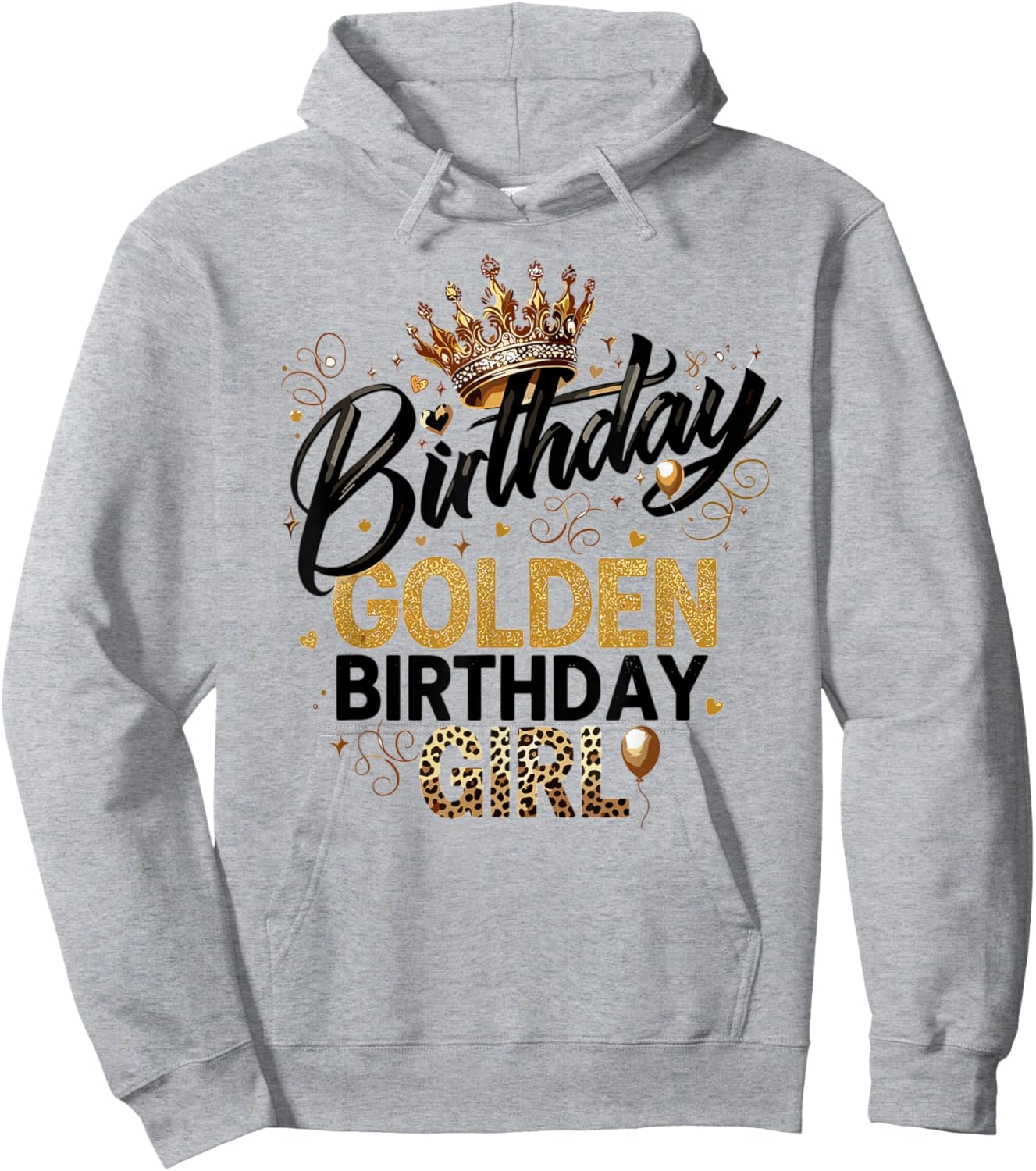 Golden Birthday Girl Era Women Kids Groovy Hoodie - Hoodie | Ash