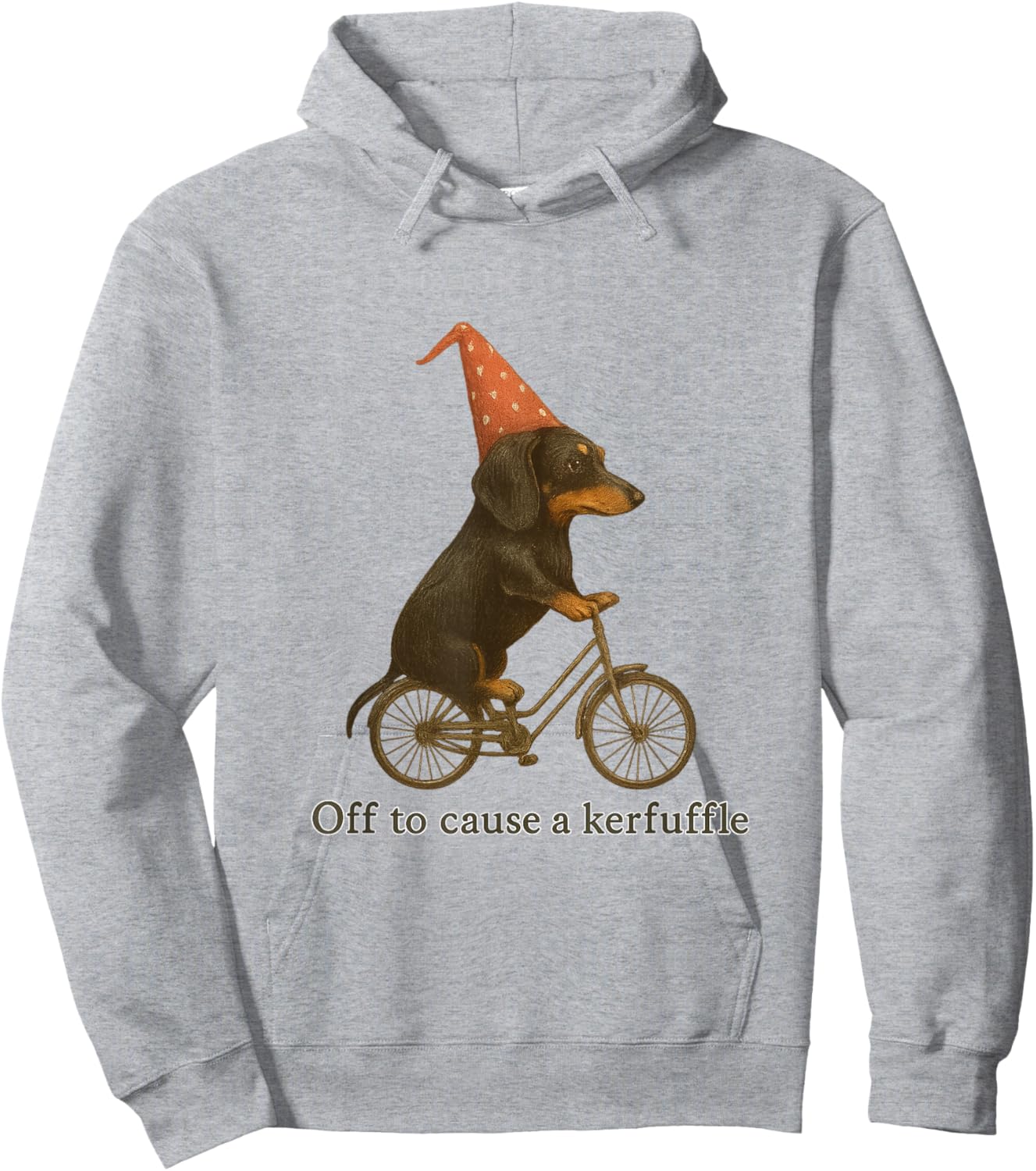 Off to Cause a Kerfuffle Funny Dachshund Hoodie - Hoodie | Ash