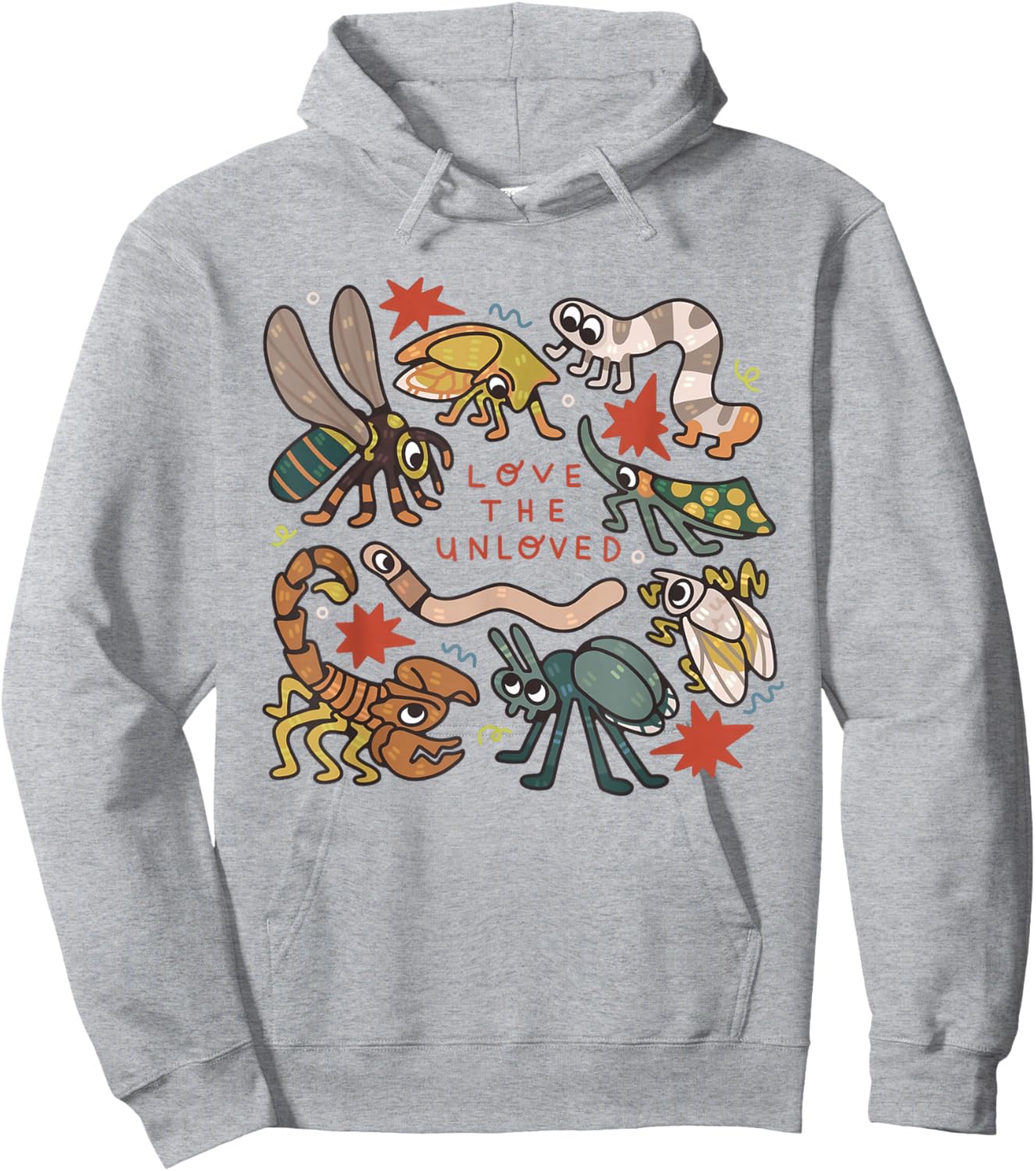 Love The Unloved Insects Worm Scorpion Quote Hoodie - Hoodie | Ash