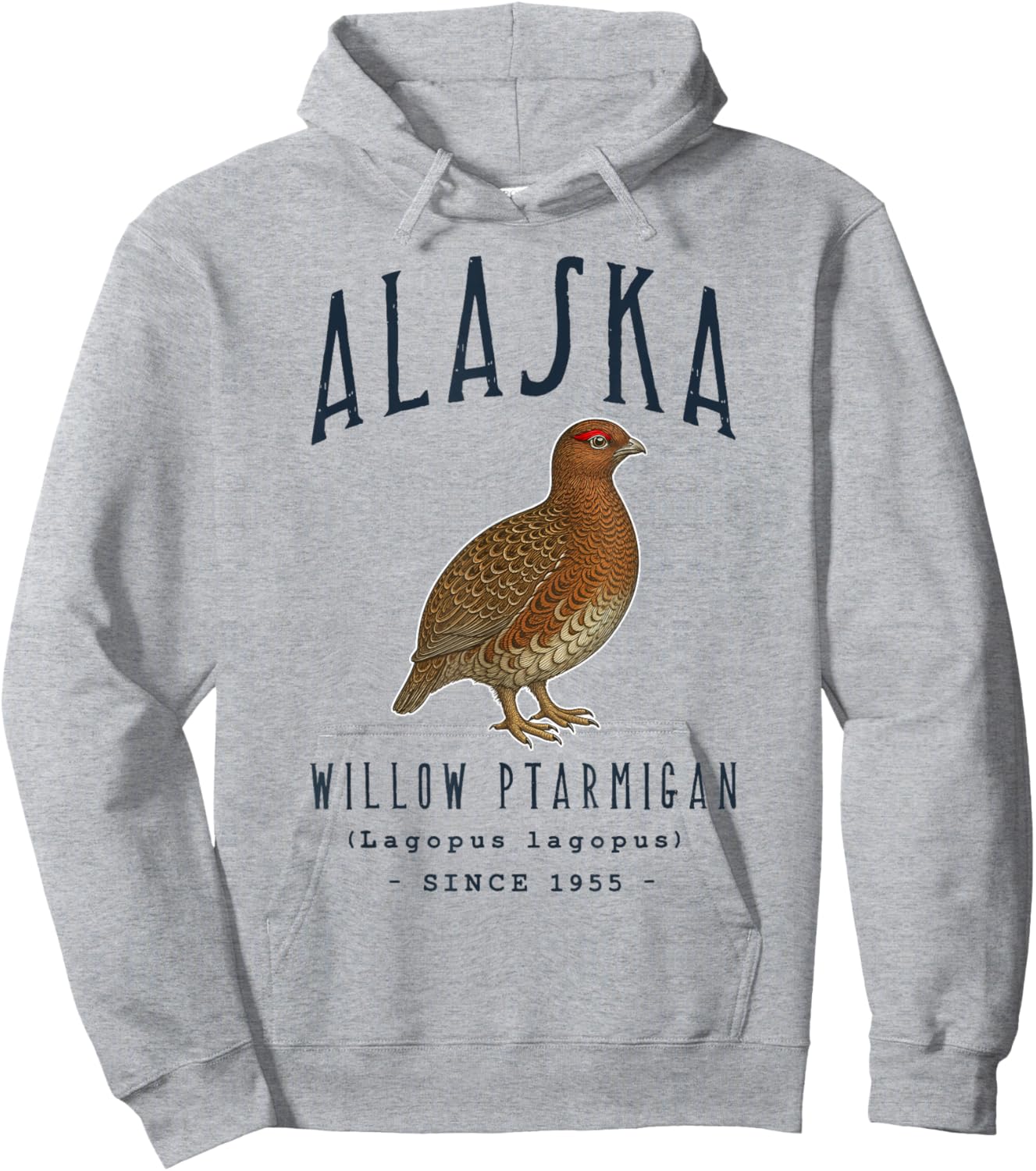 Alaska Willow Ptarmigan Bird Hoodie - Hoodie | Ash