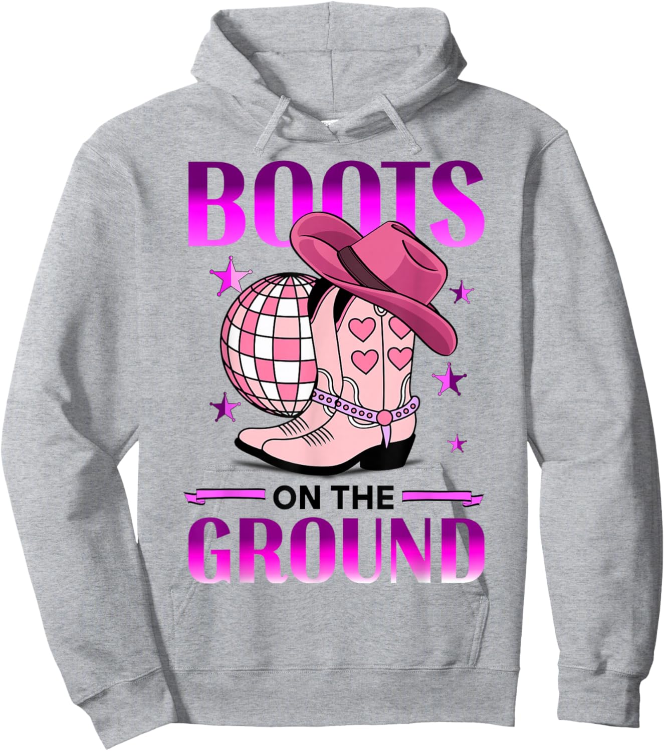 Boots On The Ground Cowboy Country Western Hoodie - Hoodie | Ash