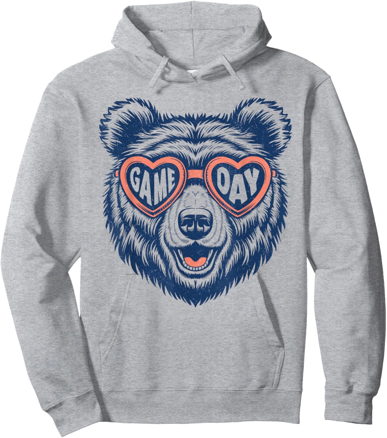 Funny Game Day Bear Hoodie - Hoodie | Ash