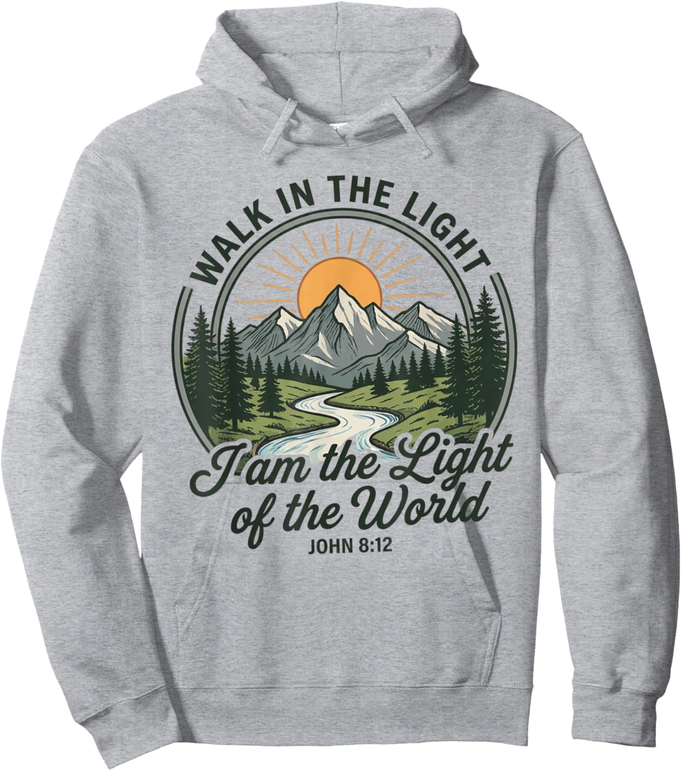 Walk in the Light John 8:12 - Christian Faith Hoodie - Hoodie | Ash