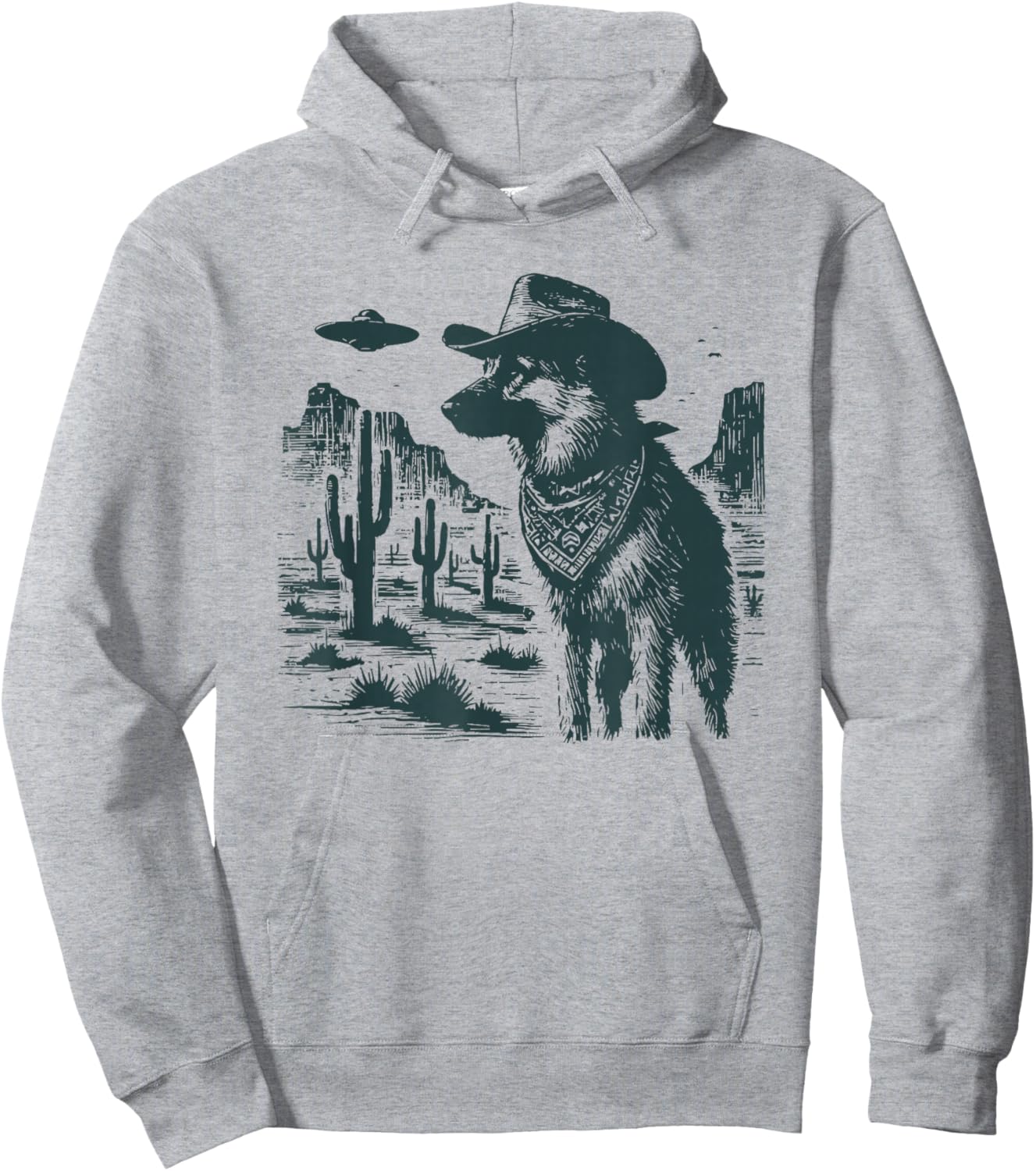 Vintage German Shepherd UFO Hoodie - Hoodie | Ash