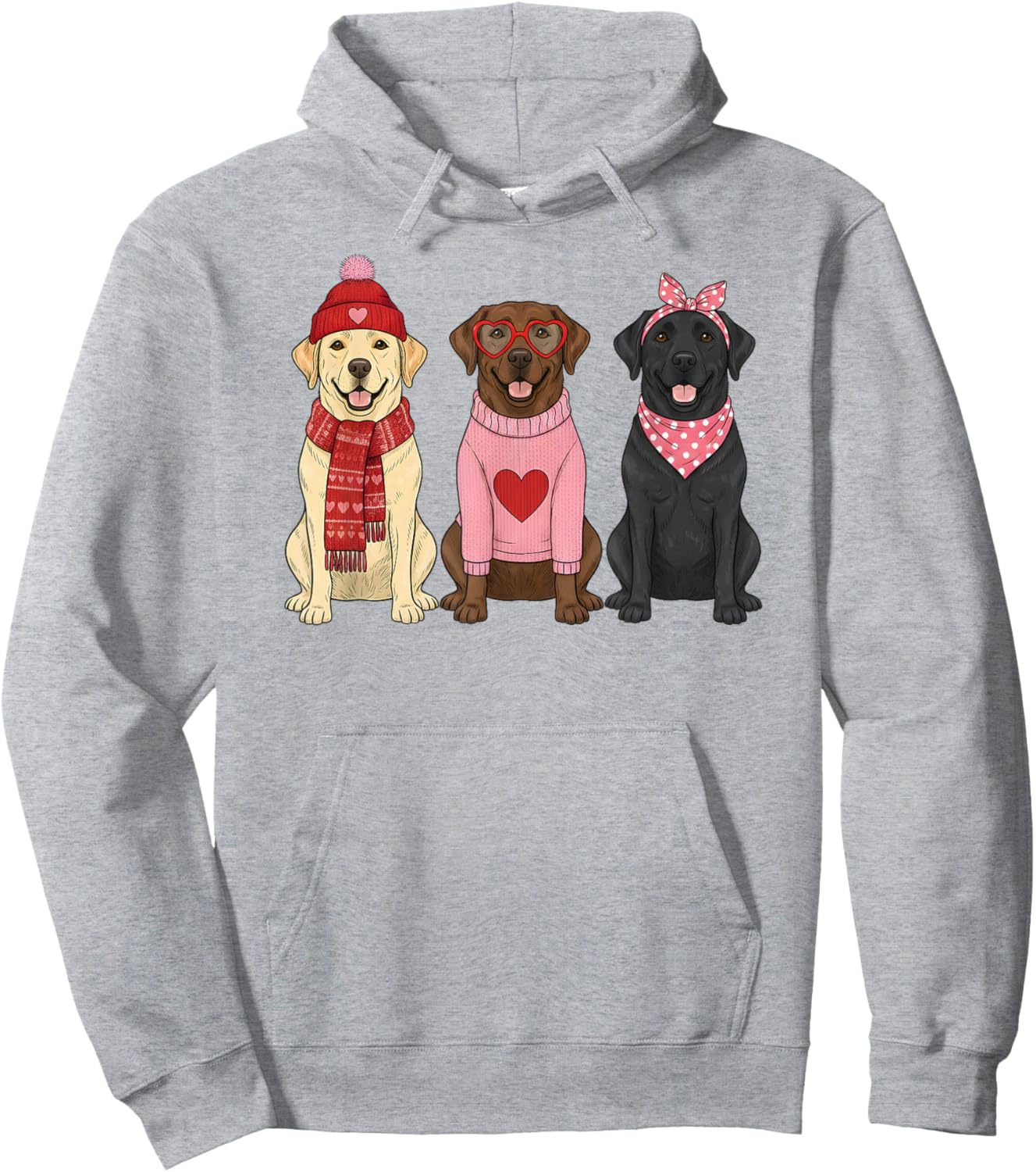 Cute Labrador Retriever Valentine Black Lab Dog Hoodie - Hoodie | Ash