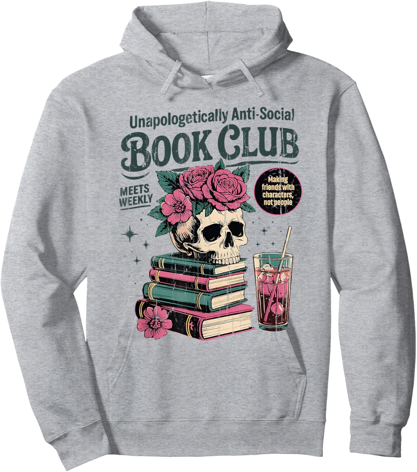 Unapologetically Anti Social Book Club Hoodie - Hoodie | Ash