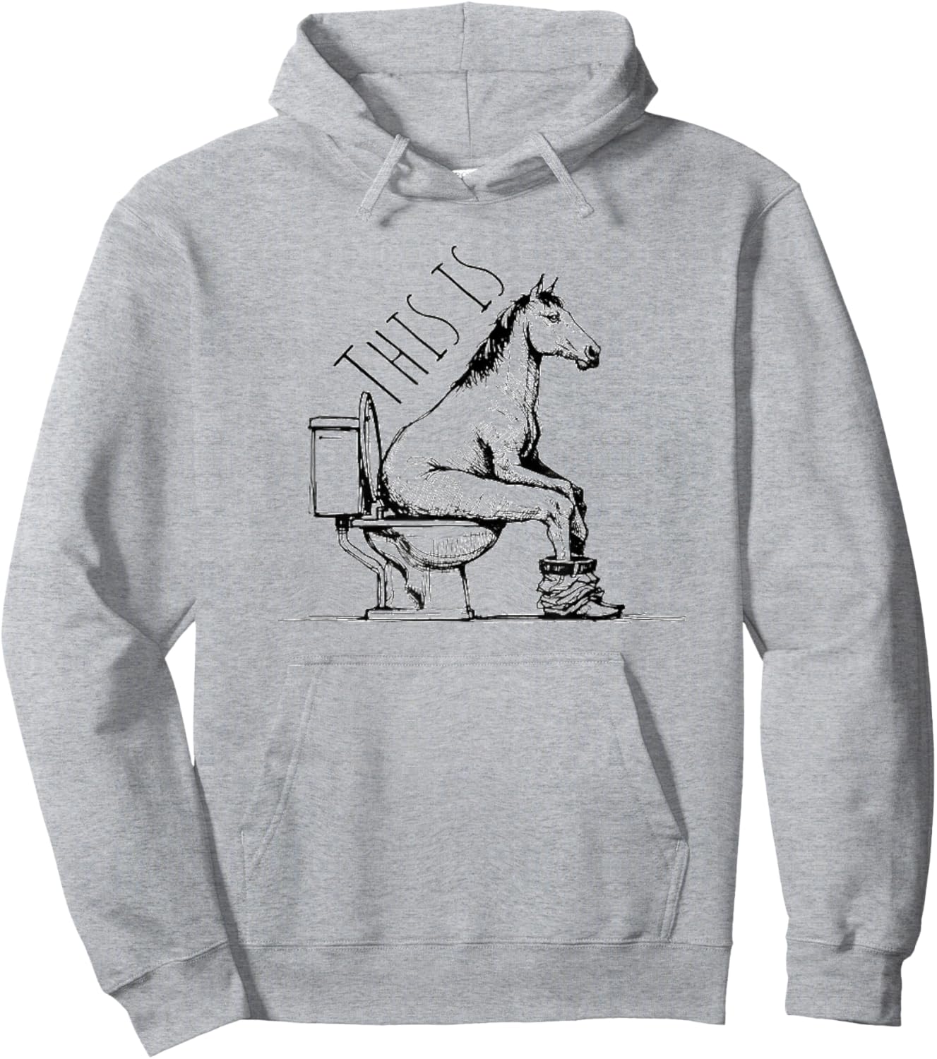 Funny Horse on Toilet Hoodie - Hoodie | Ash