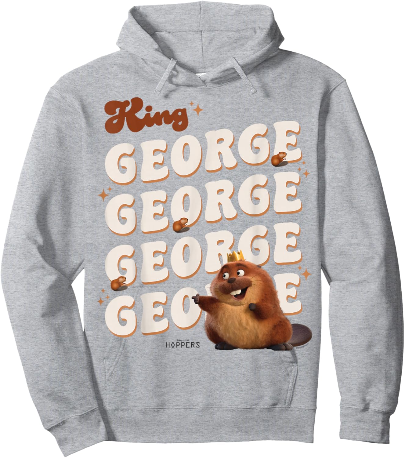 Disney Pixar Hoppers King George Classic Text Hoodie - Hoodie | Ash