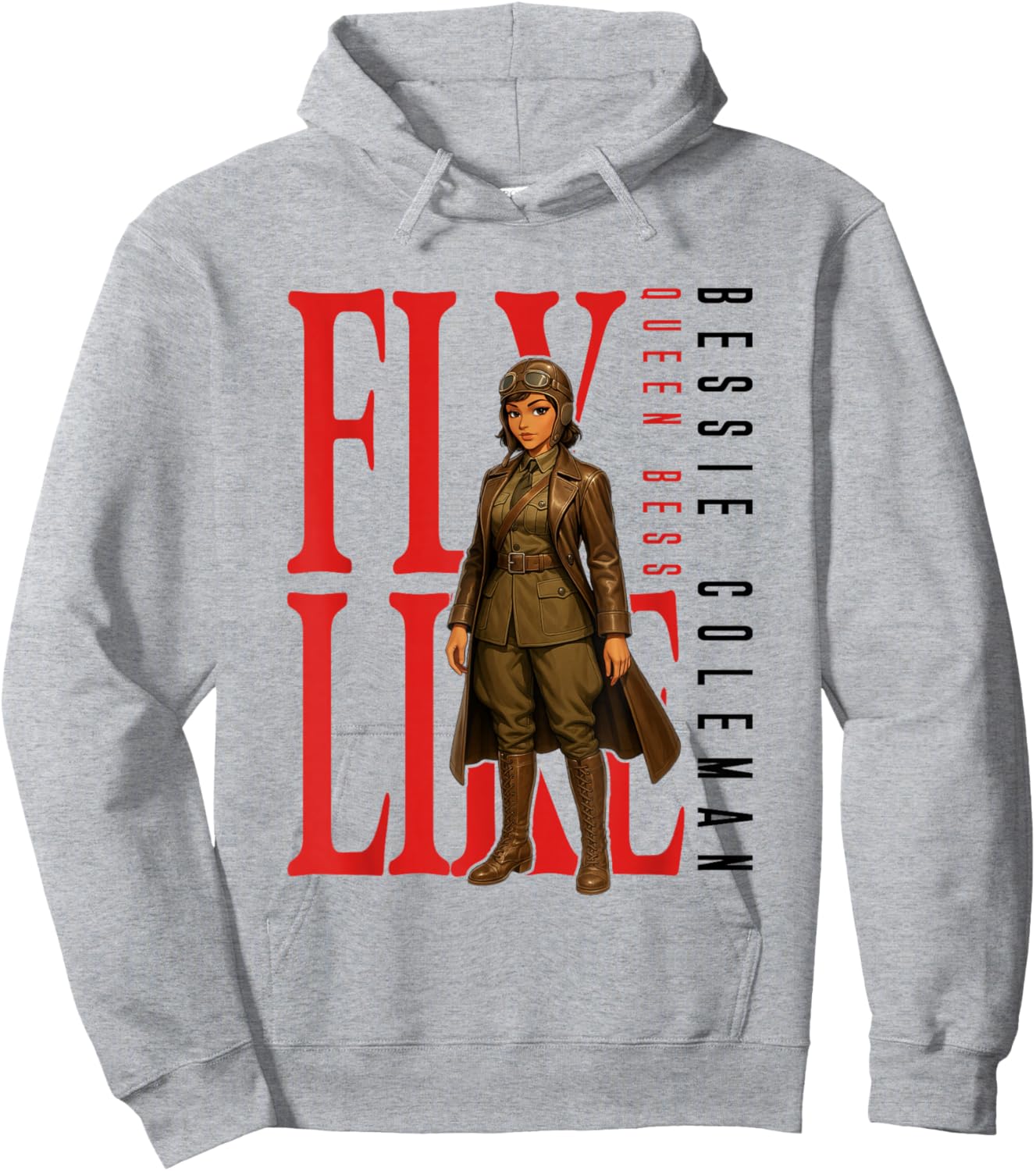 Fly Like Bessie Coleman Aviation Pioneer Retro Hoodie - Hoodie | Ash