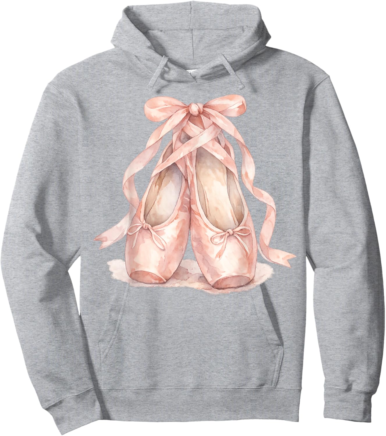 Watercolor Pink Ballerina Pointe Shoes Hoodie - Hoodie | Ash