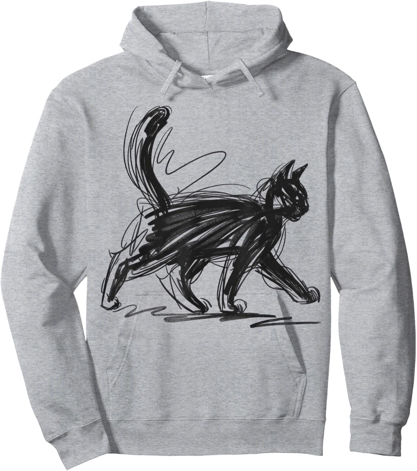 Minimalist cat Art Hoodie - Hoodie | Ash
