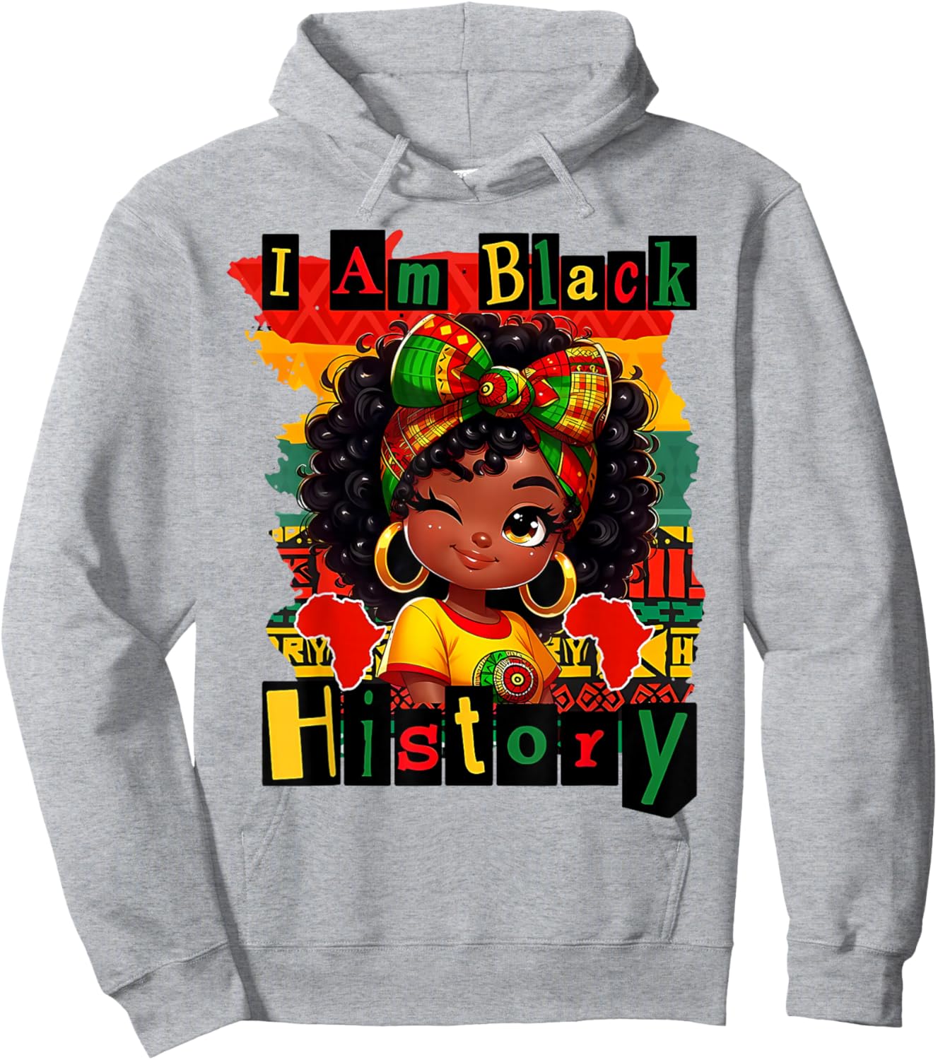 I am Black History Juneteenth Boy Girl Kids BHM Hoodie - Hoodie | Ash