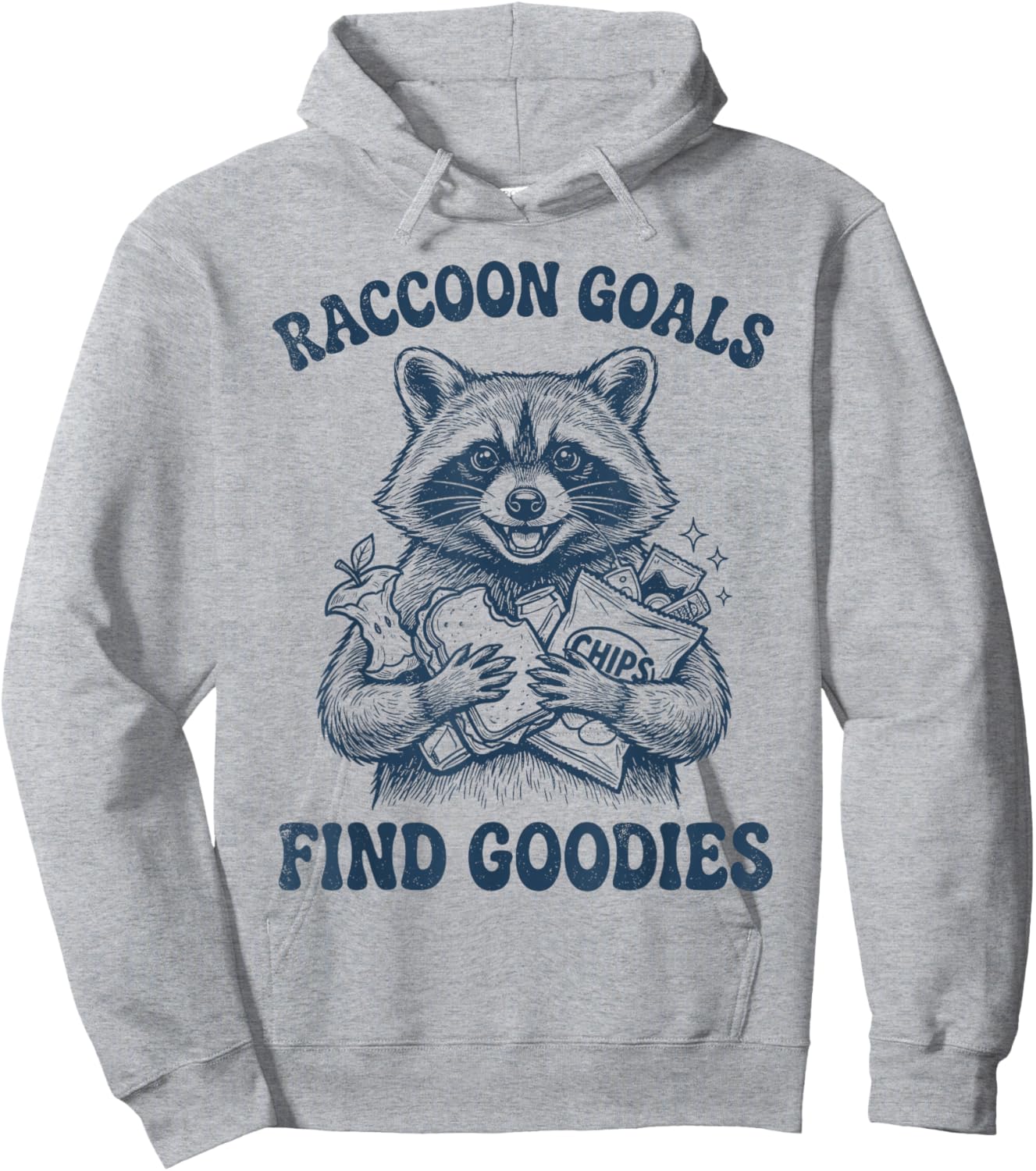 Raccoon Goals Find Goodies Funny Raccoon Hoodie - Hoodie | Ash