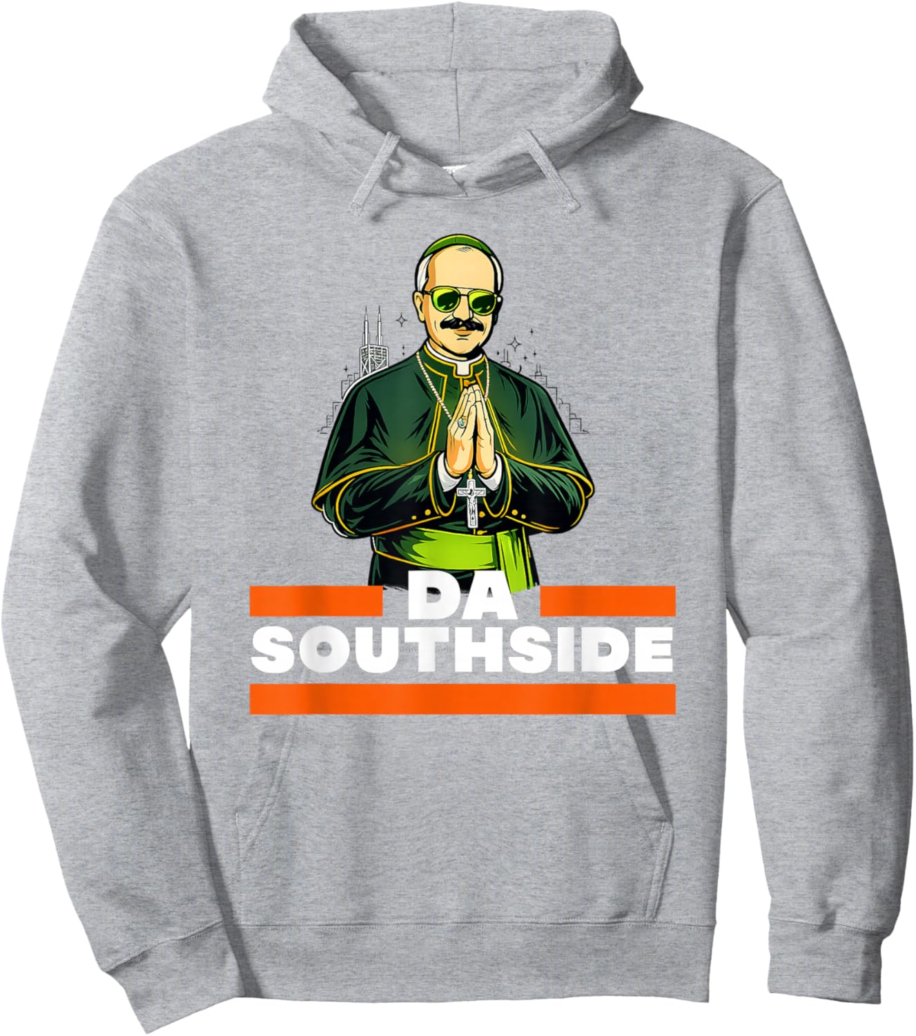 Chicago Pope DA Southside Irish St Patricks Day Hoodie - Hoodie | Ash